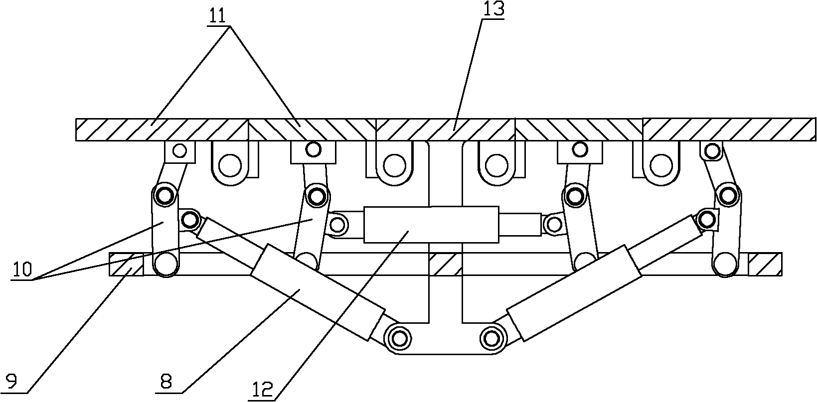 Temporary supporting device for roadway drifting