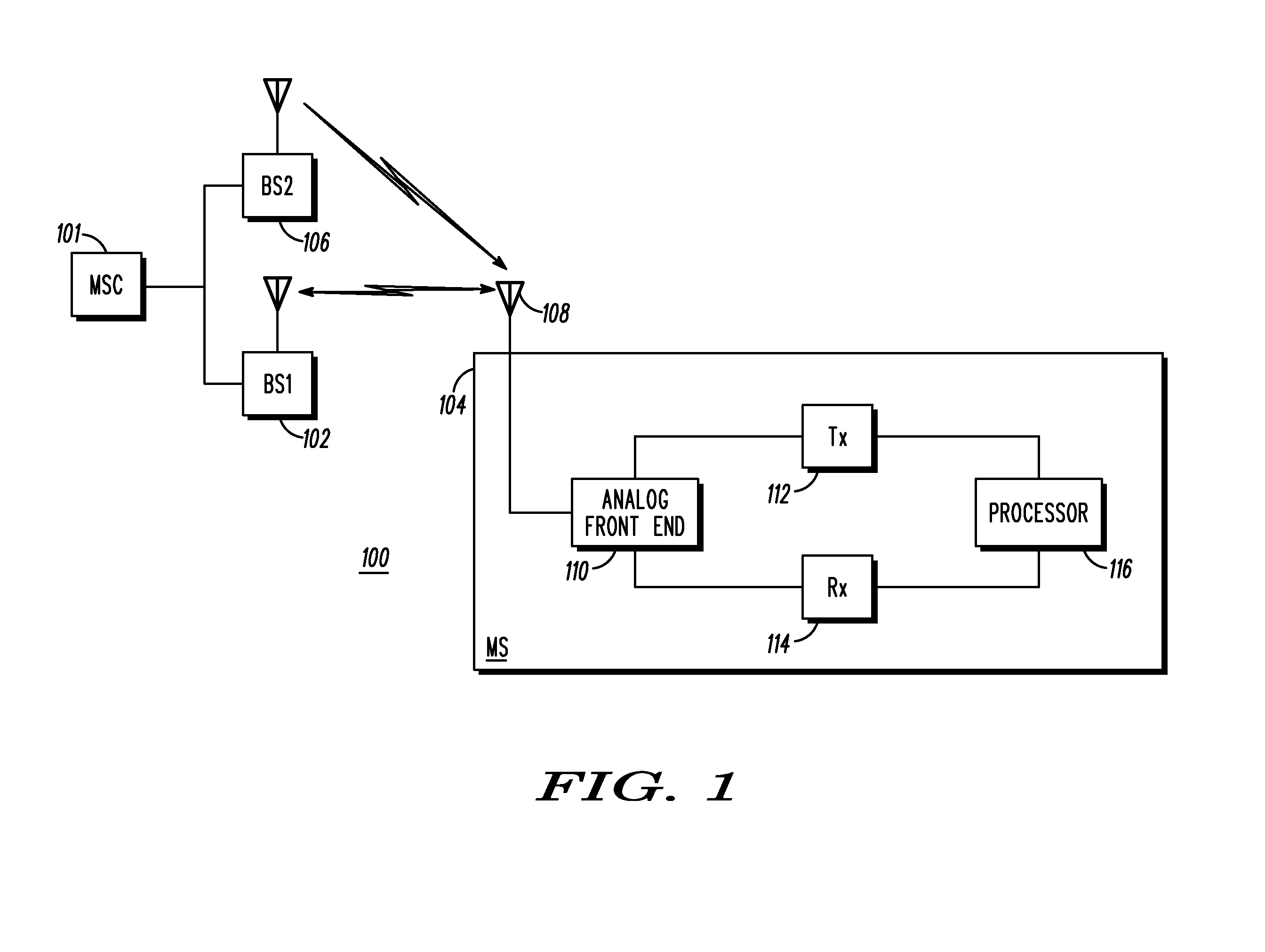 Mobile handoff functionality using asynchronous channel in a communication system