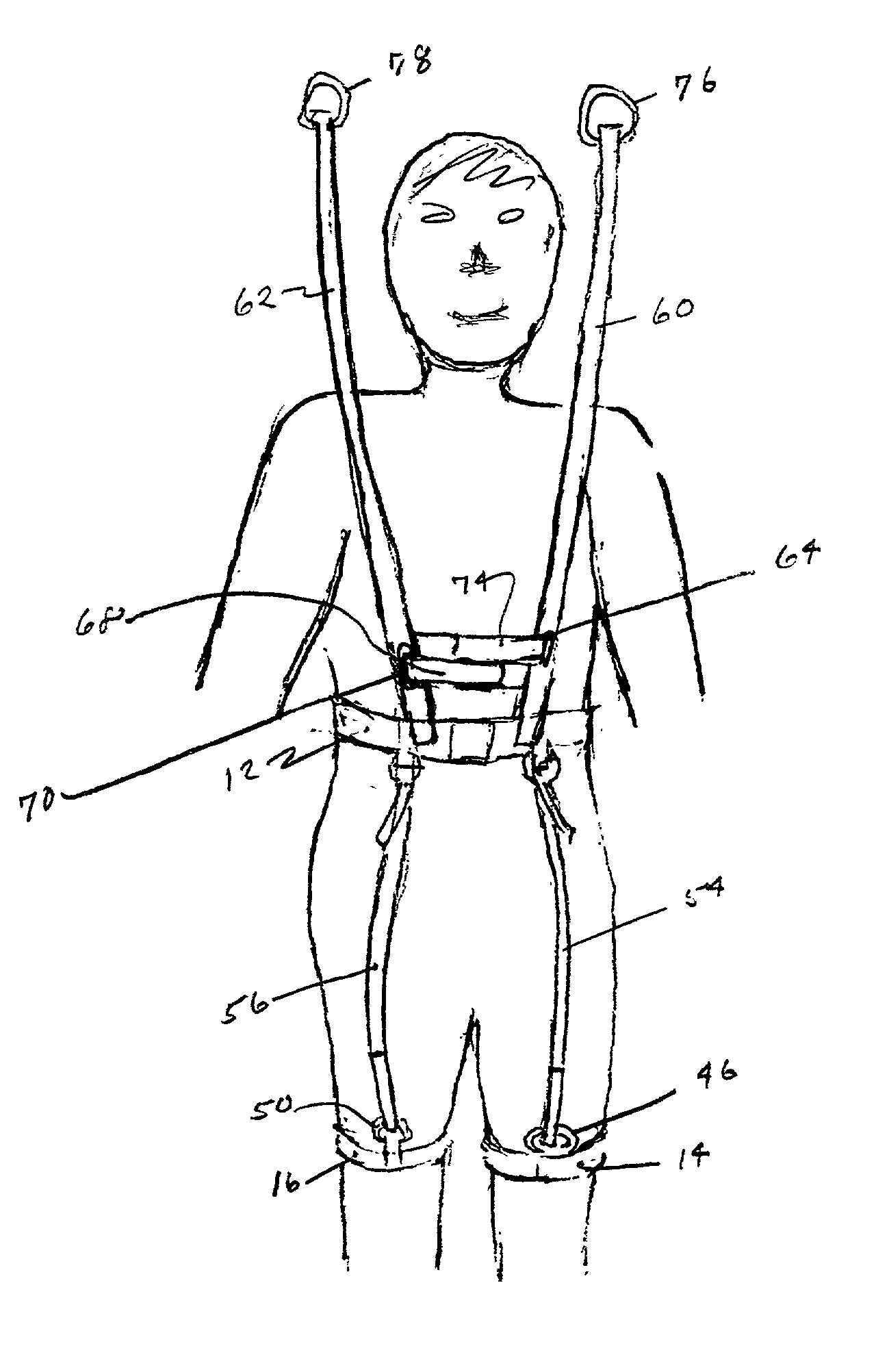 Exercise harness for use with unweighting apparatus