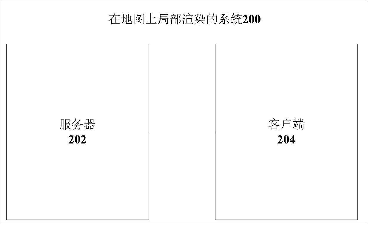 Method and device for partial rendering on map