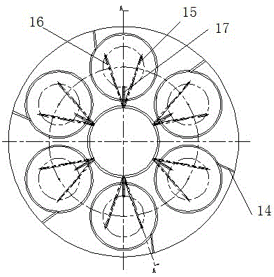 An axial pneumatic drive planetary rotating device