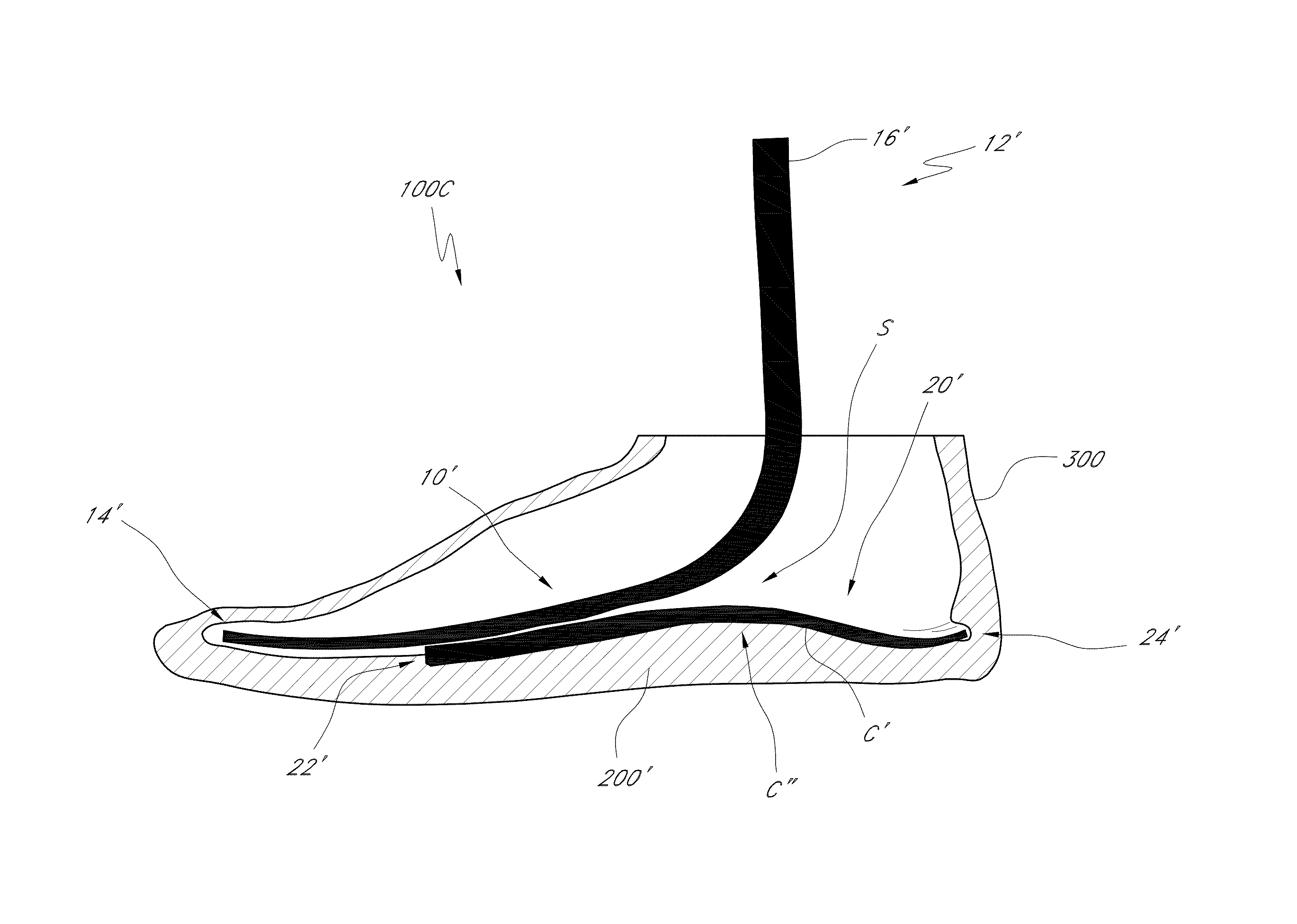 Smooth rollover insole for prosthetic foot