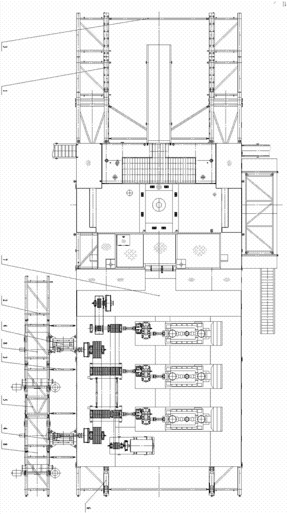 Novel whole moving device of drilling machine