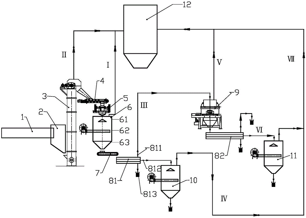 Processing system for kiln tail ceramsite caking materials