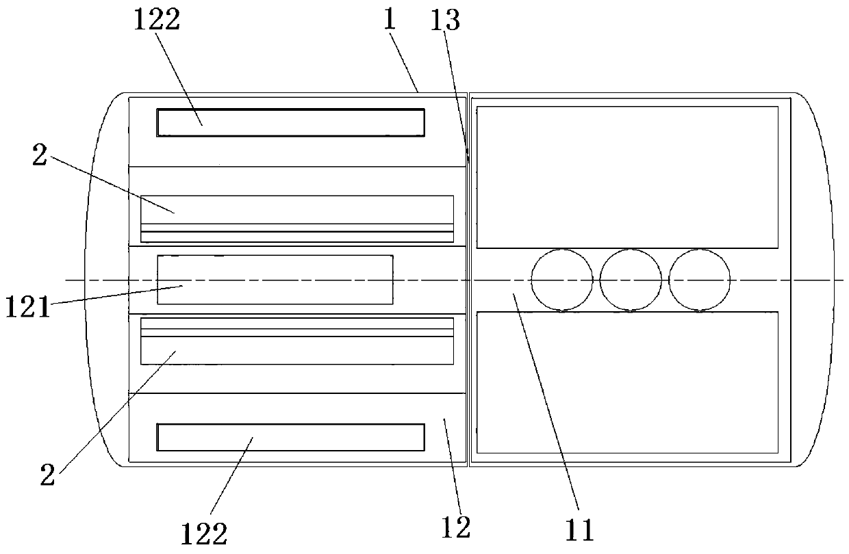 Roof-mounted vehicle air conditioning system and vehicle