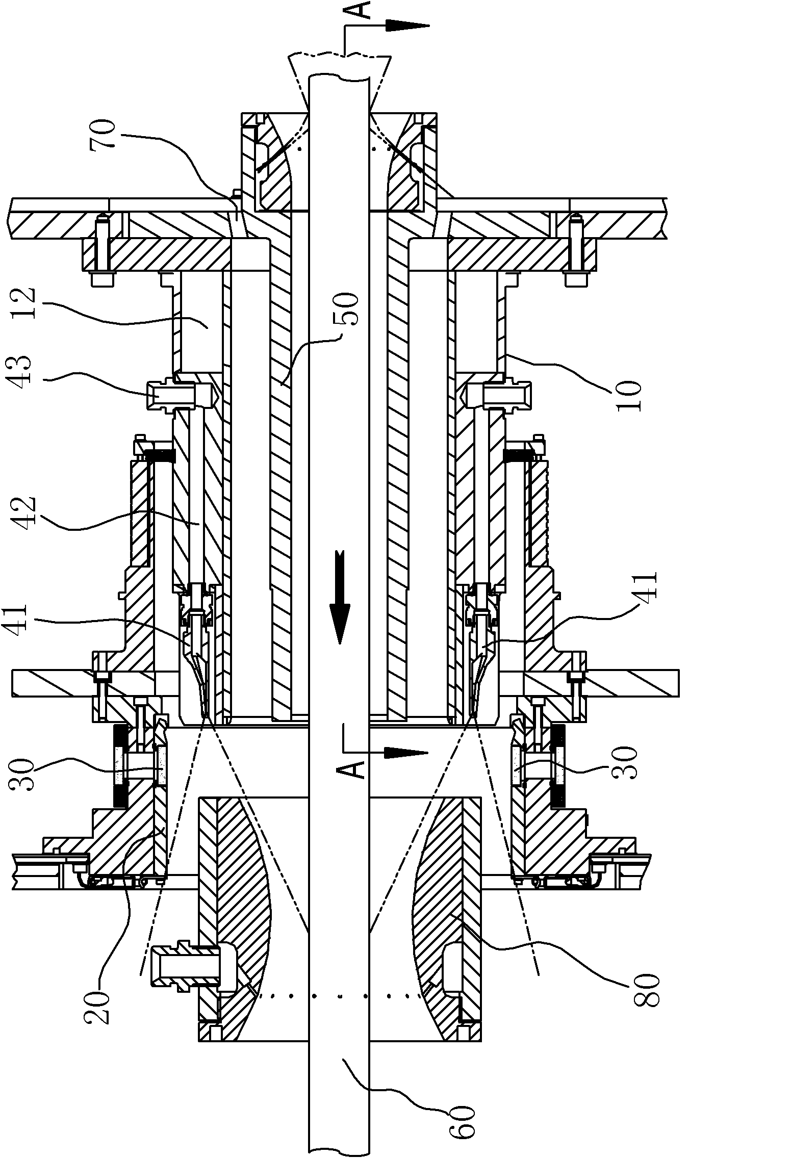 Cooling device for diameter measuring instrument