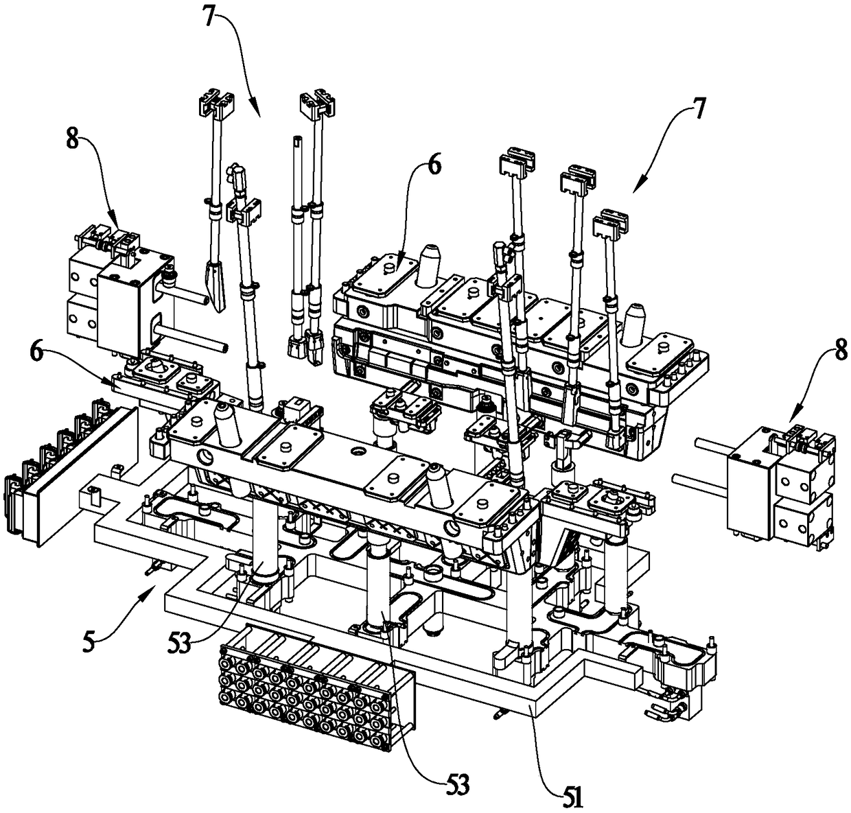 Demolding mechanism for car front-end framework mold