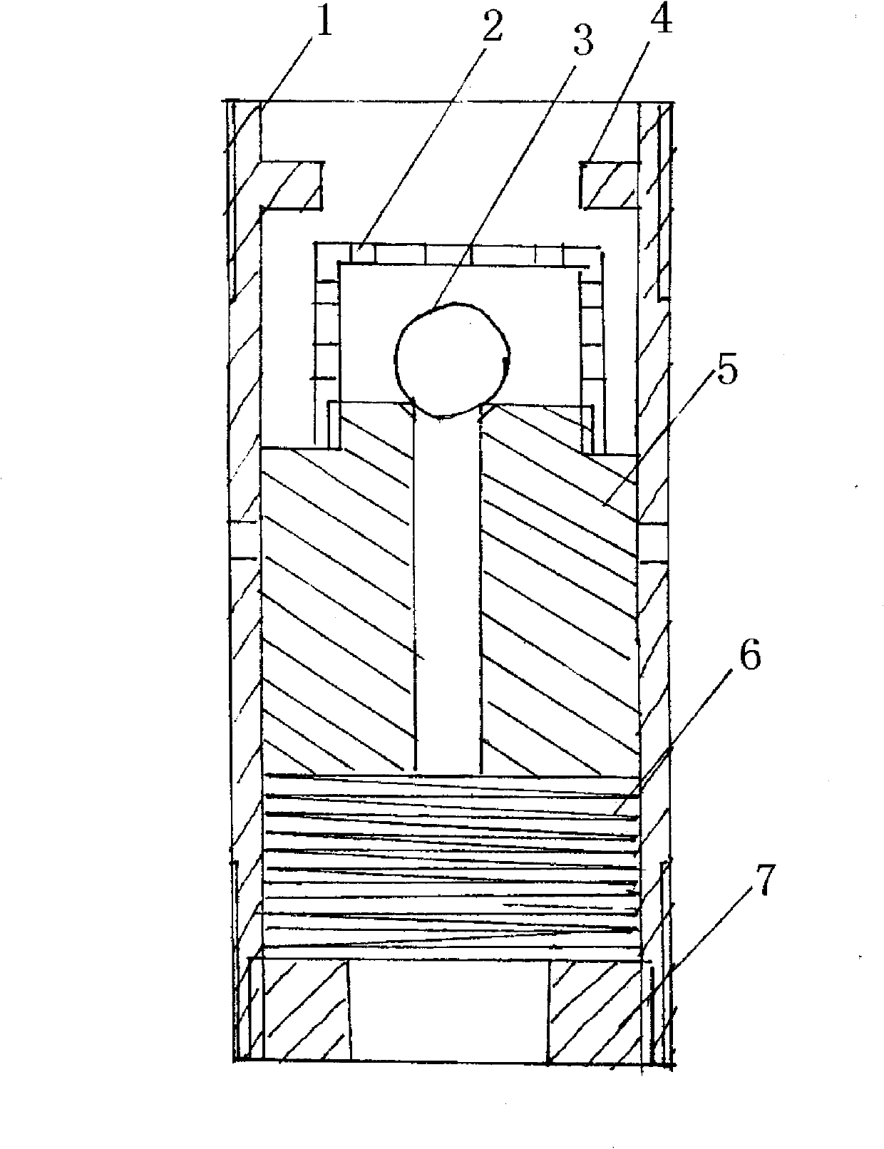 Device for displacing oil underground, preventing reflow and automatically relieving pressure