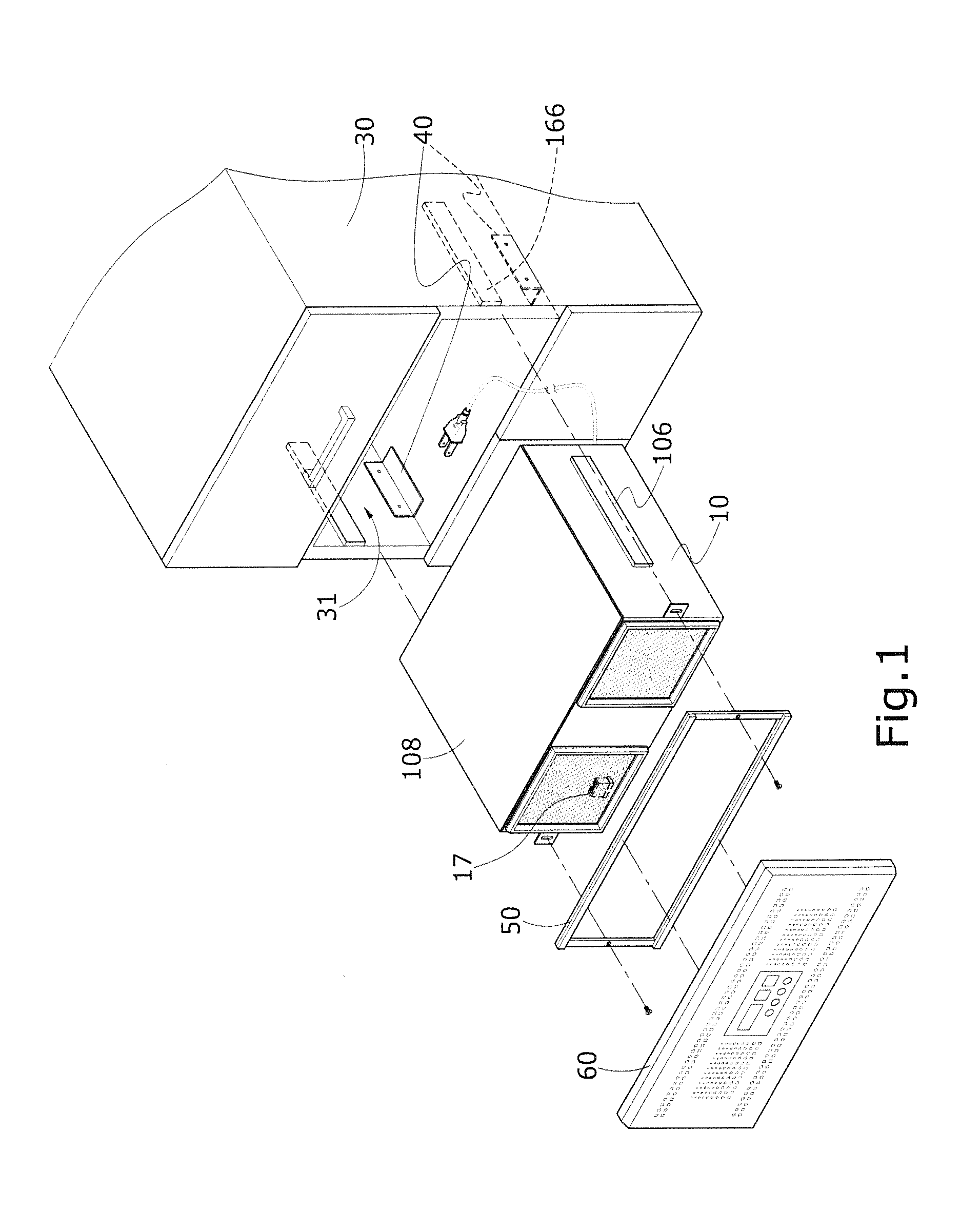 Embedded multifunctional air purifier used in kitchen