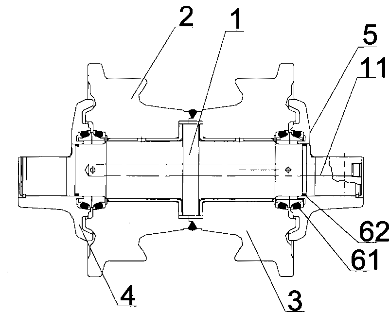 Roller in caterpillar mechanical travelling mechanism