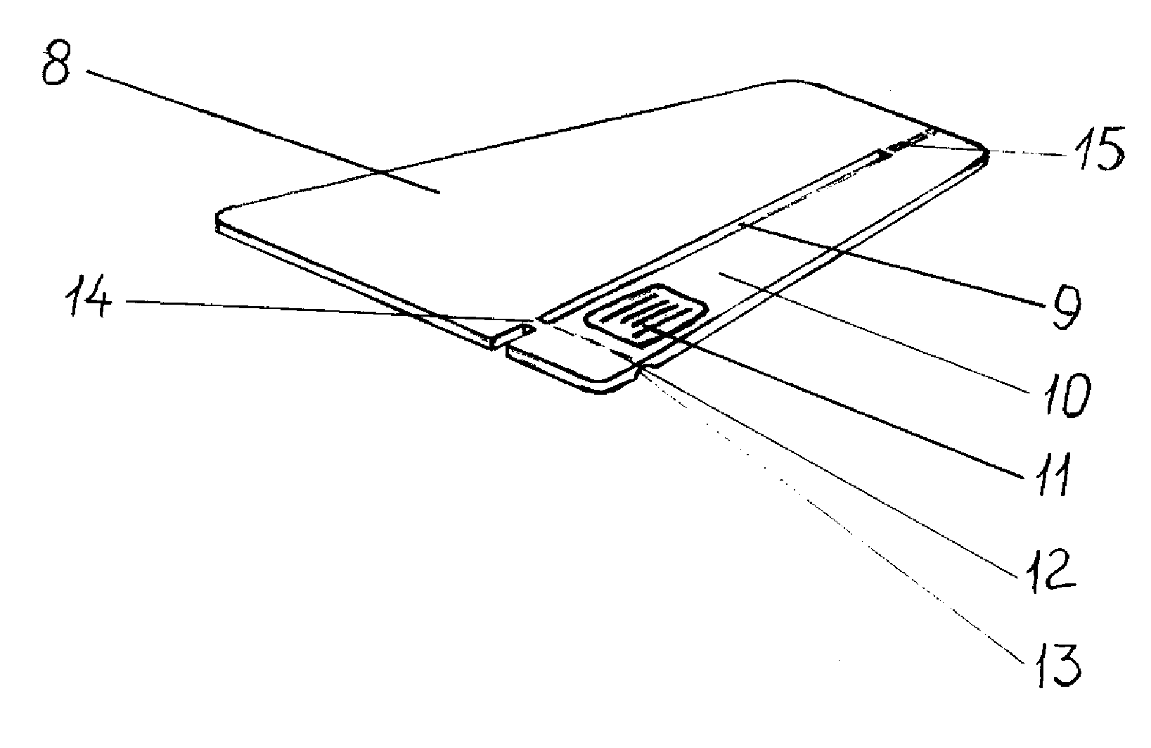 Plastic card provided with electrical contacts