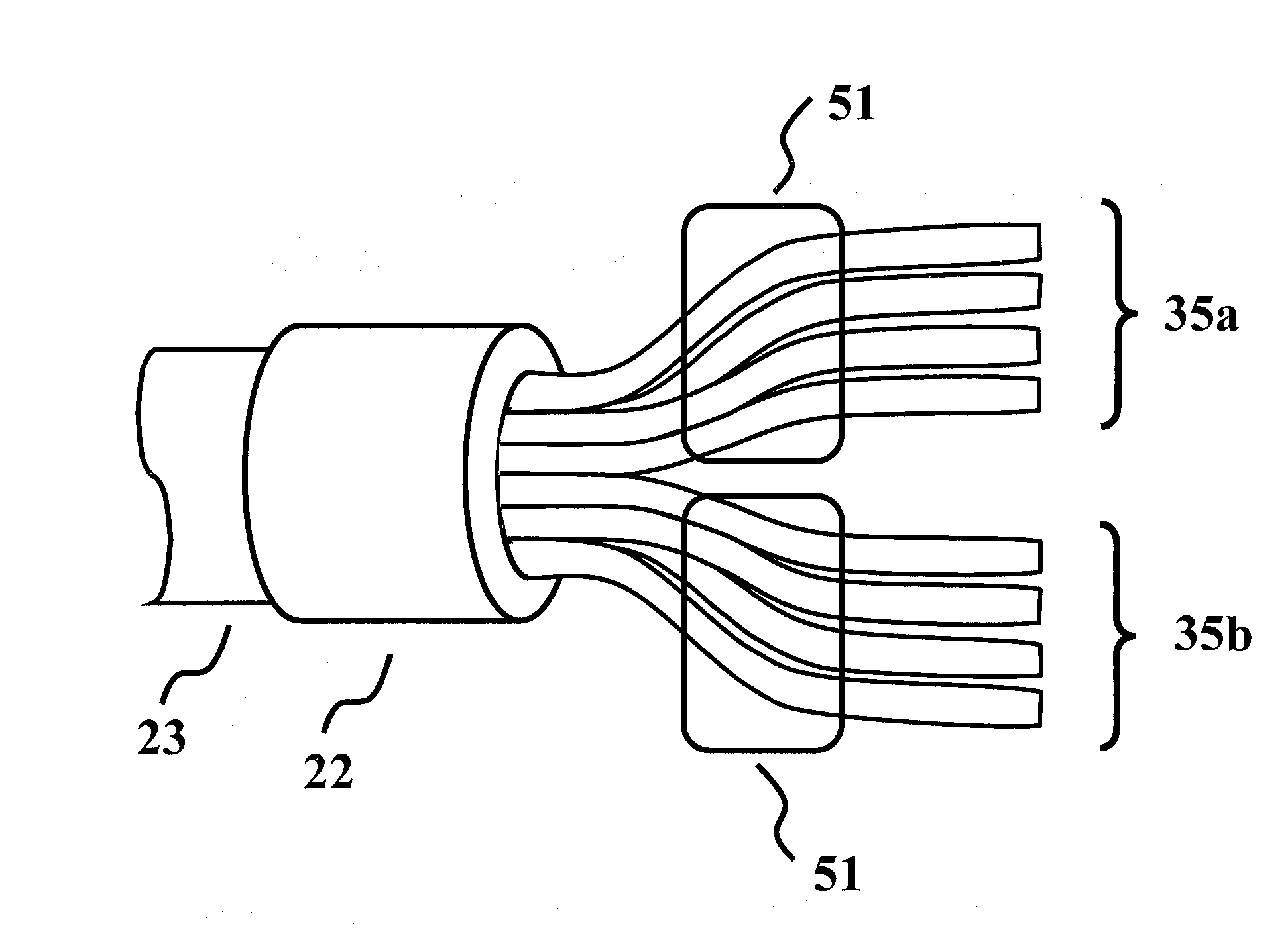 Multi-core cable and aligning method therefor