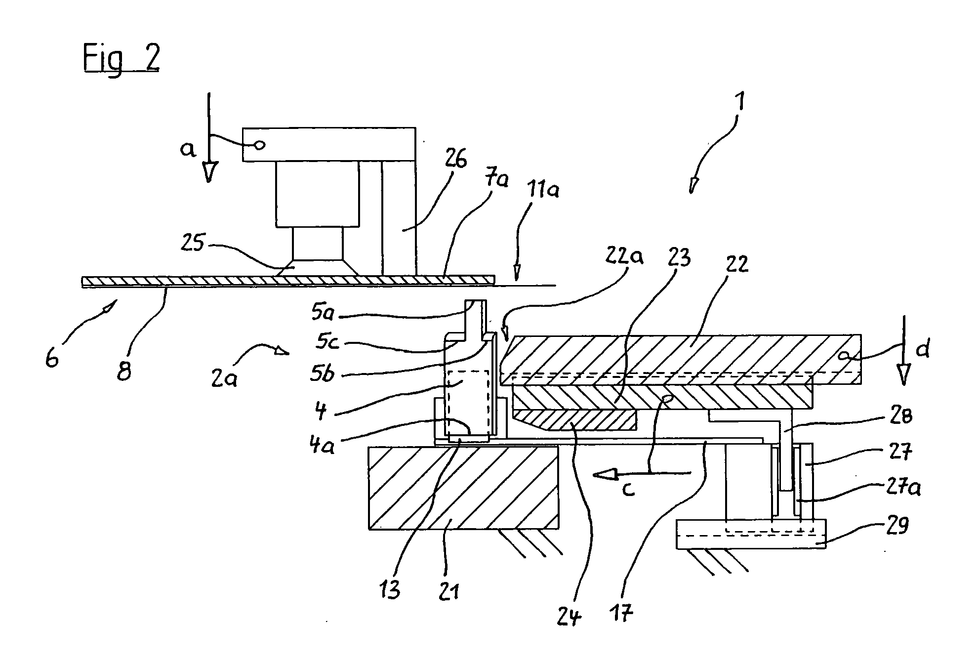 Method and device for producing cases with rounded corners