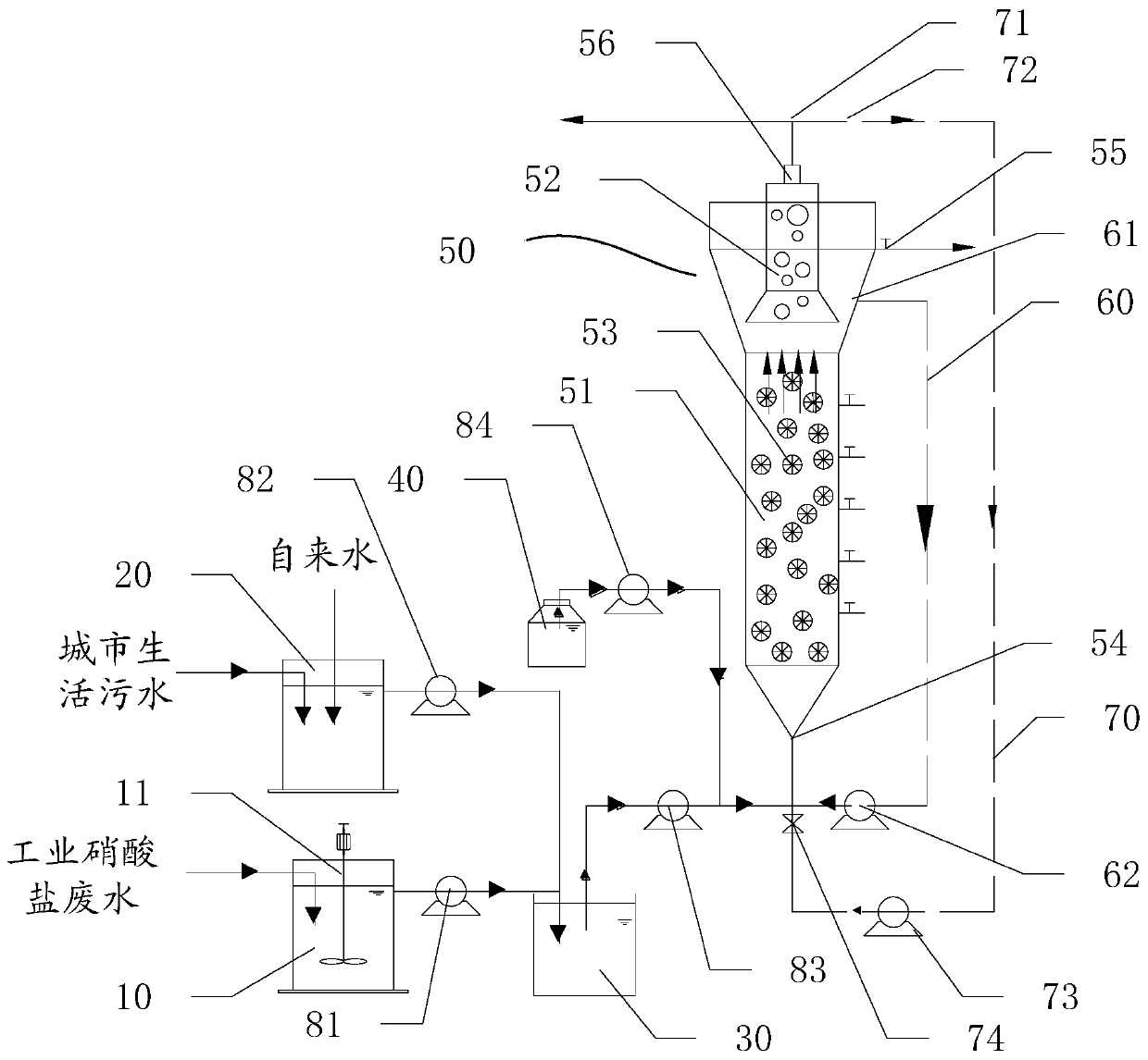 Quick start method and system for integrated short-range denitrification anaerobic ammonia oxidation for water treatment