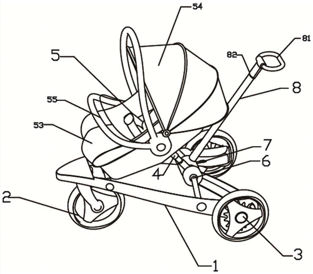 A baby trolley with automatic braking function