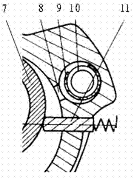 Exhaust device of rolling rotor compressor pump body