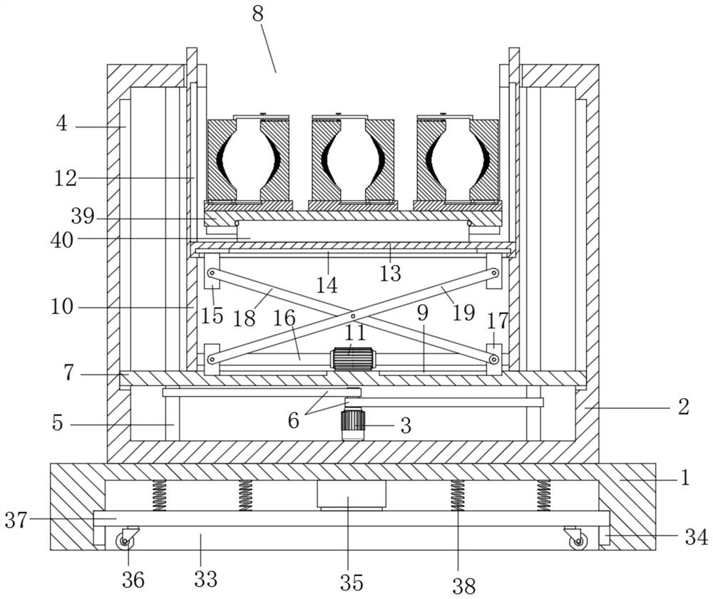 Electric power stringing support device convenient for height adjustment