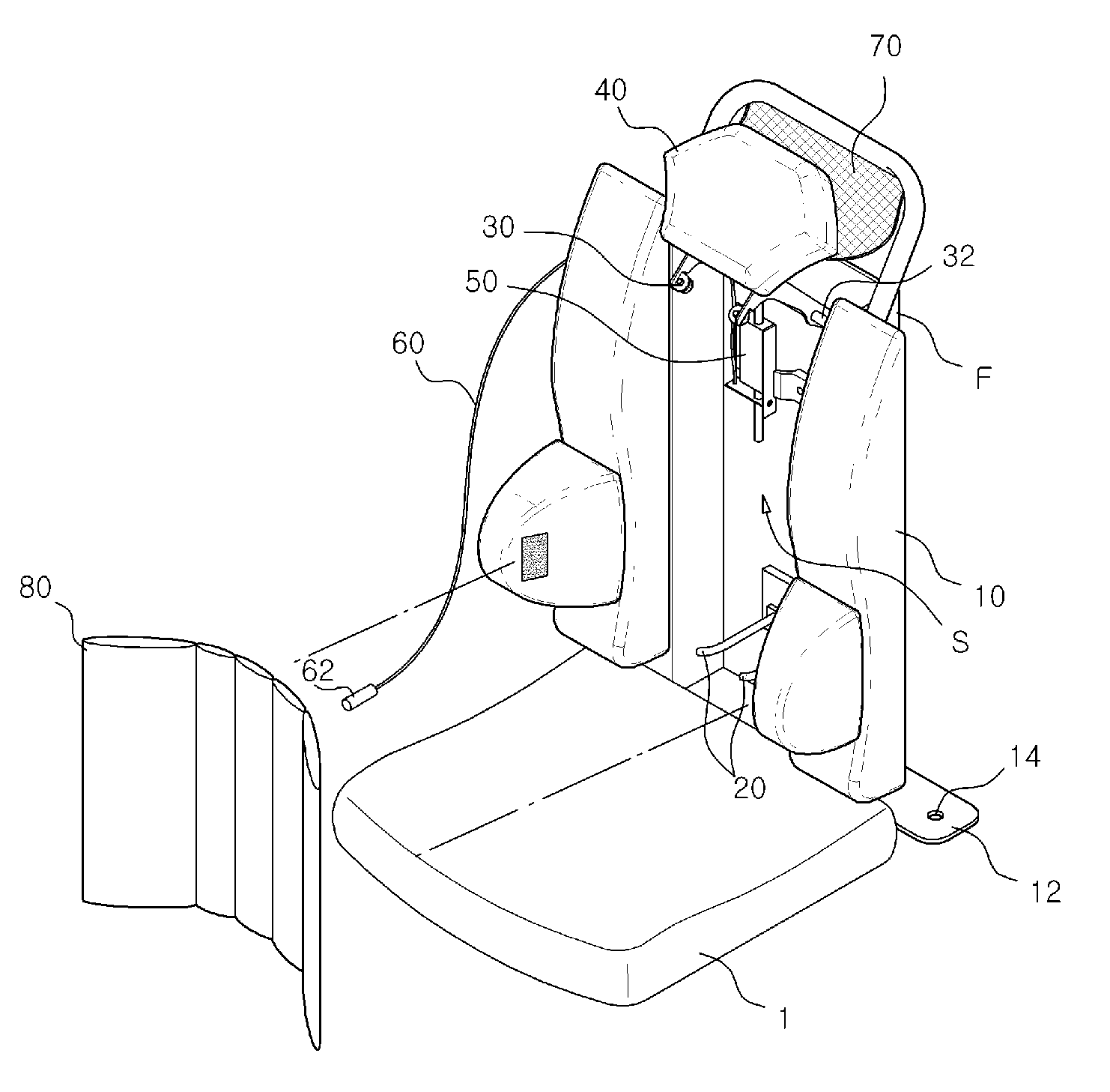 Vehicle seat with oxygen tank storage