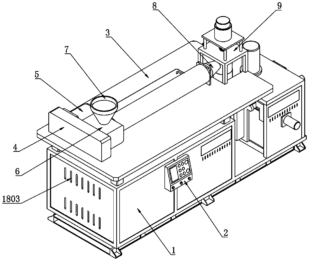 Automatic blow molding machine adopting artificialized feeding and discharging