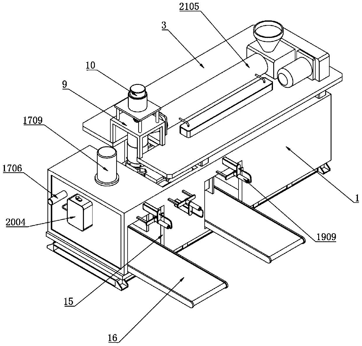 Automatic blow molding machine adopting artificialized feeding and discharging