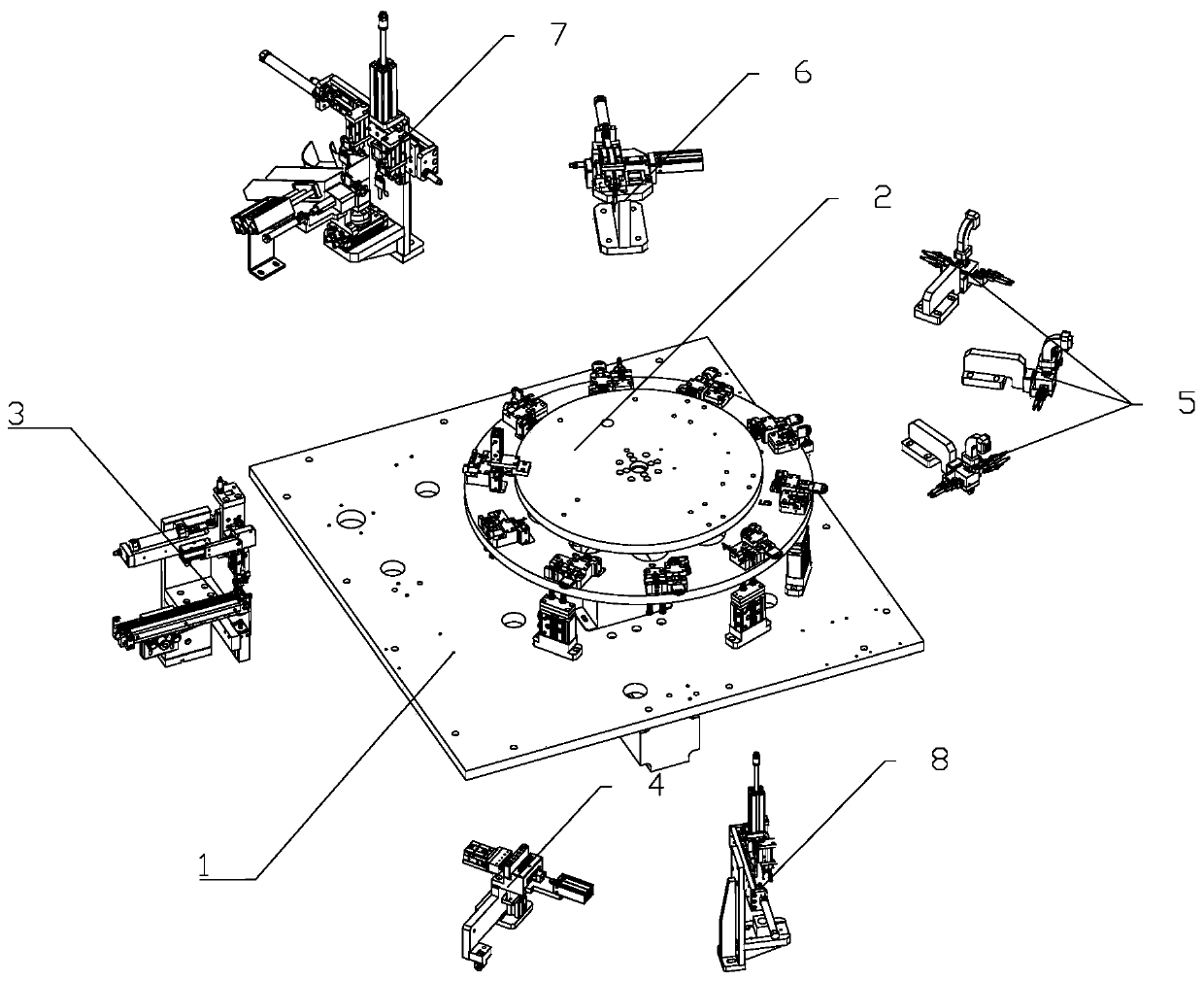 Lock plug spring and lock plate assembling machine and assembling method