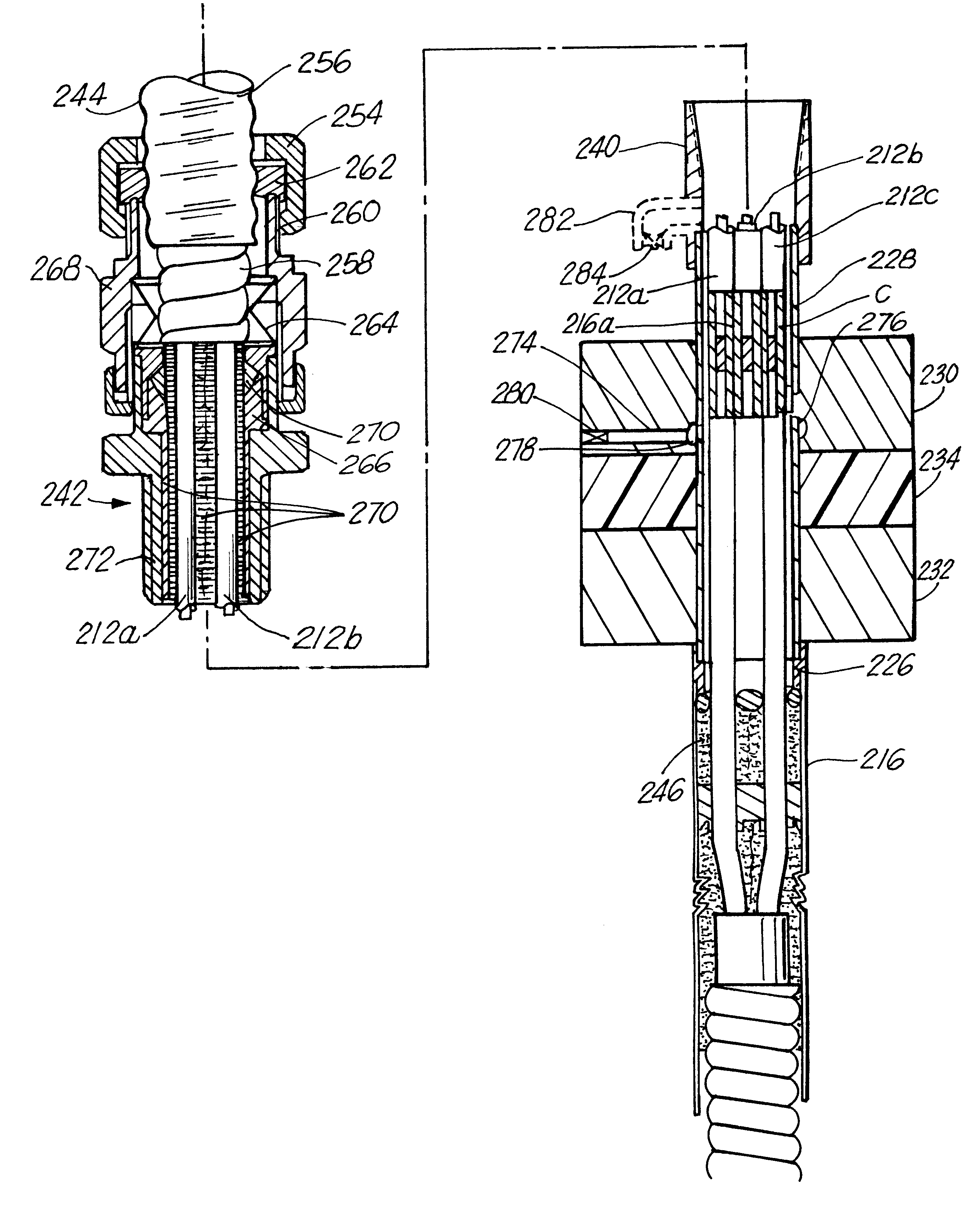 Underground well electrical cable transition with seals and drain