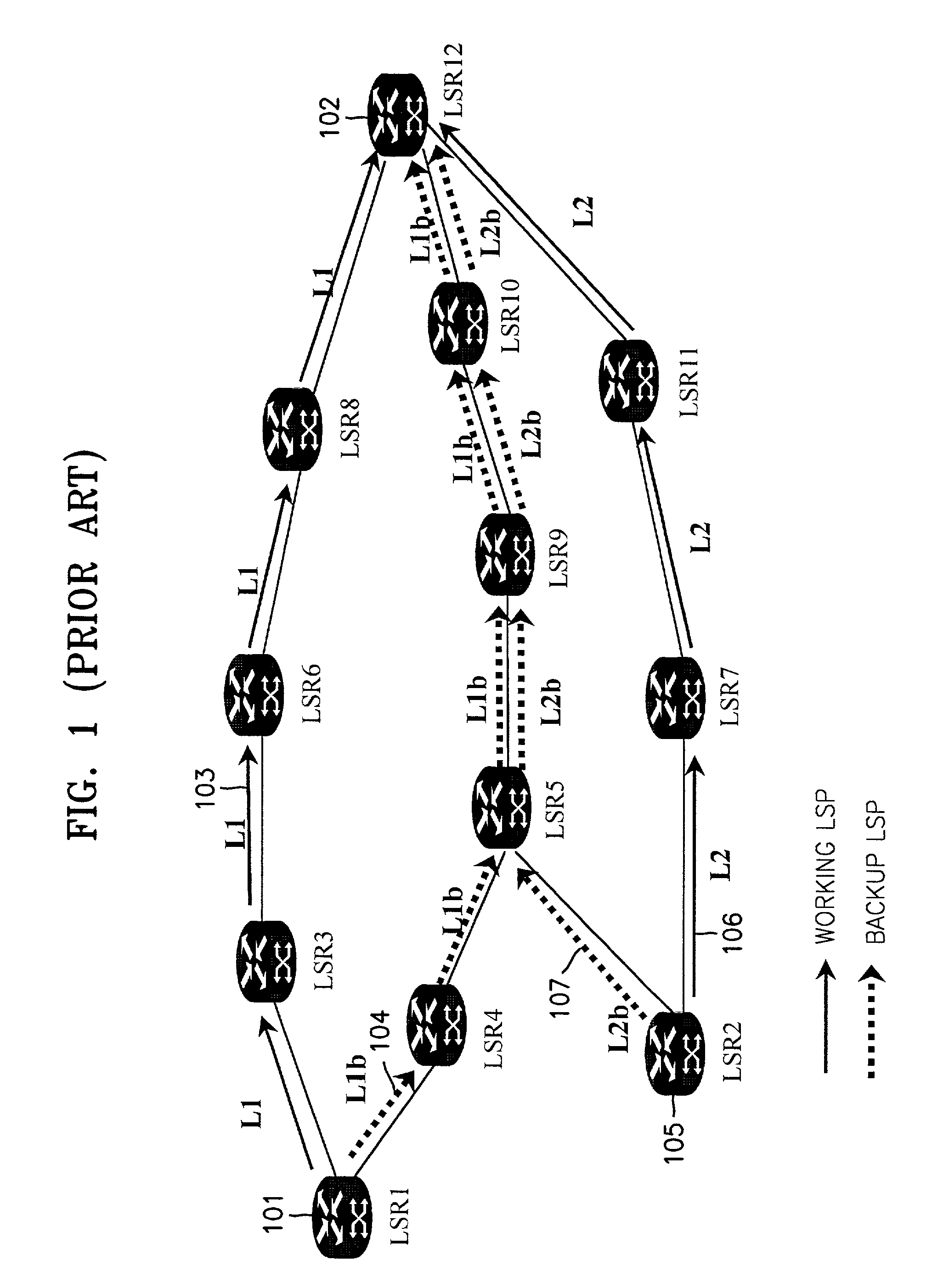 Method for sharing backup path in MPLS network, label switching router for setting up backup in MPLS network, and system therefor