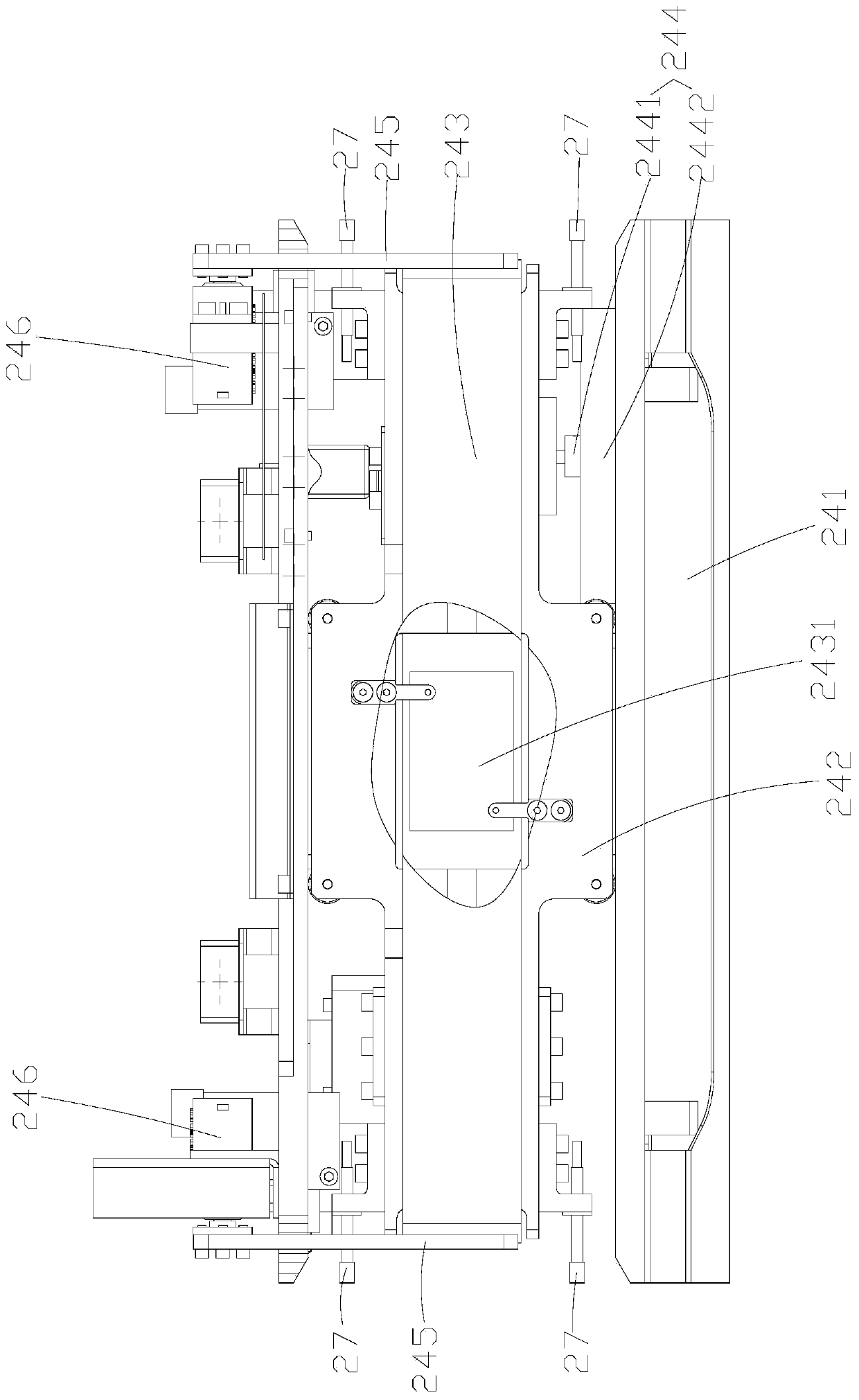 Conveying bottle storing and taking structure of dense storage system