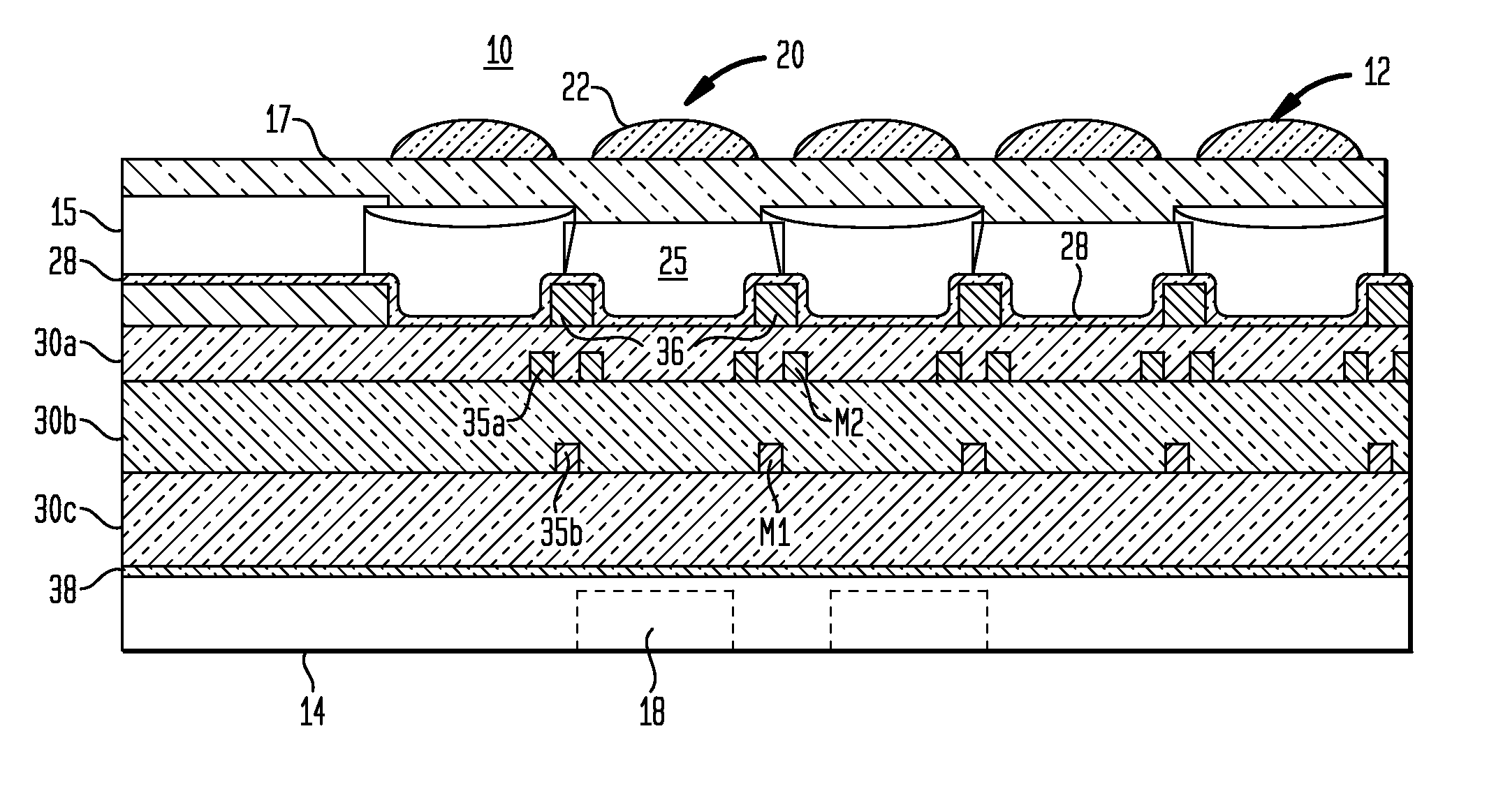 Damascene copper wiring optical image sensor