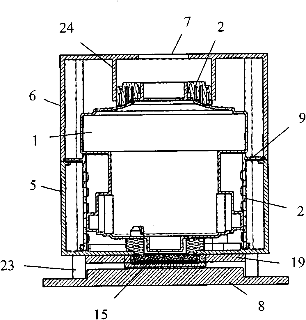 Motor casing with layered long flow channels