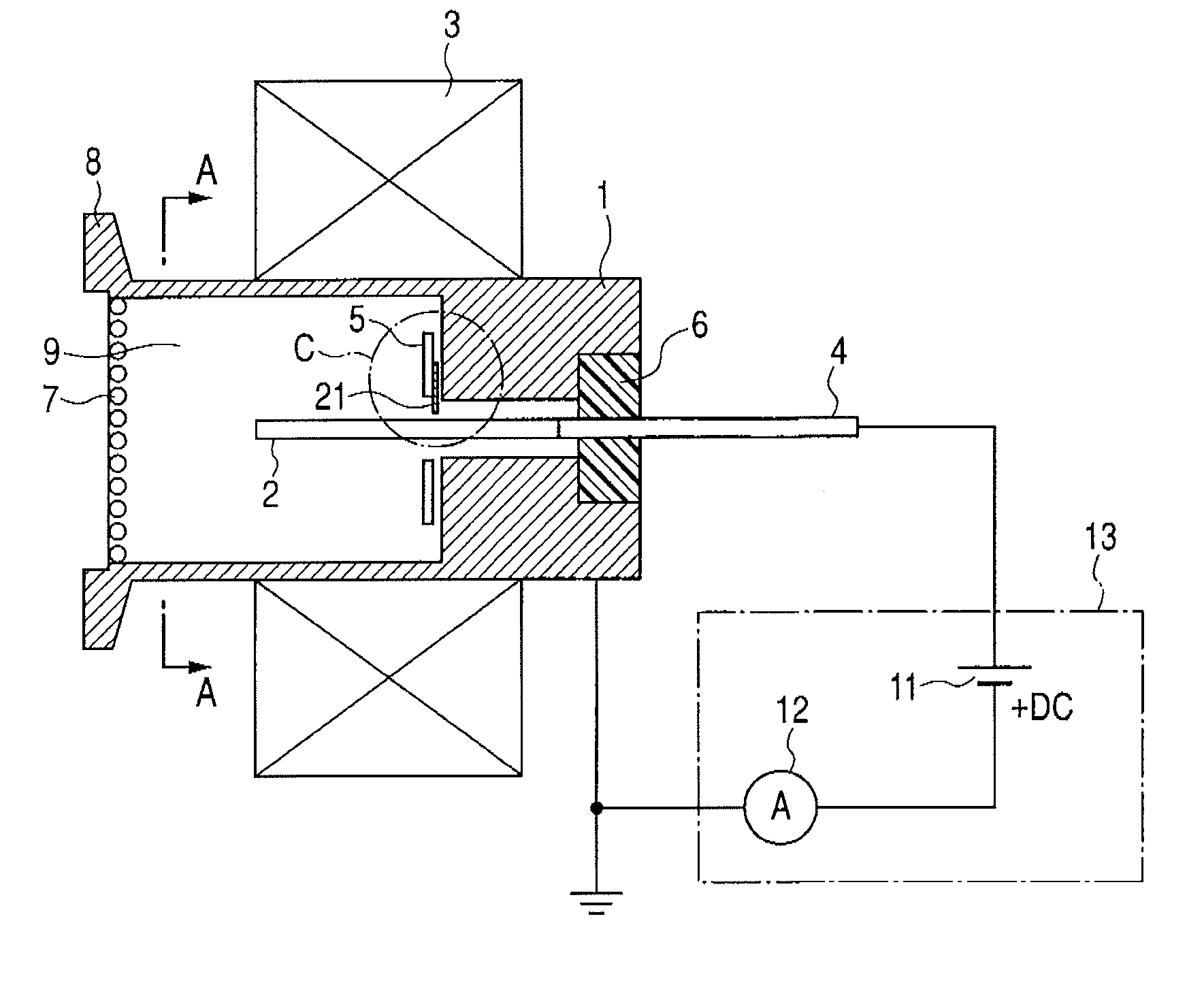 Cold cathode ionization vacuum gauge, auxiliary discharge starting electrode, and vacuum processing apparatus