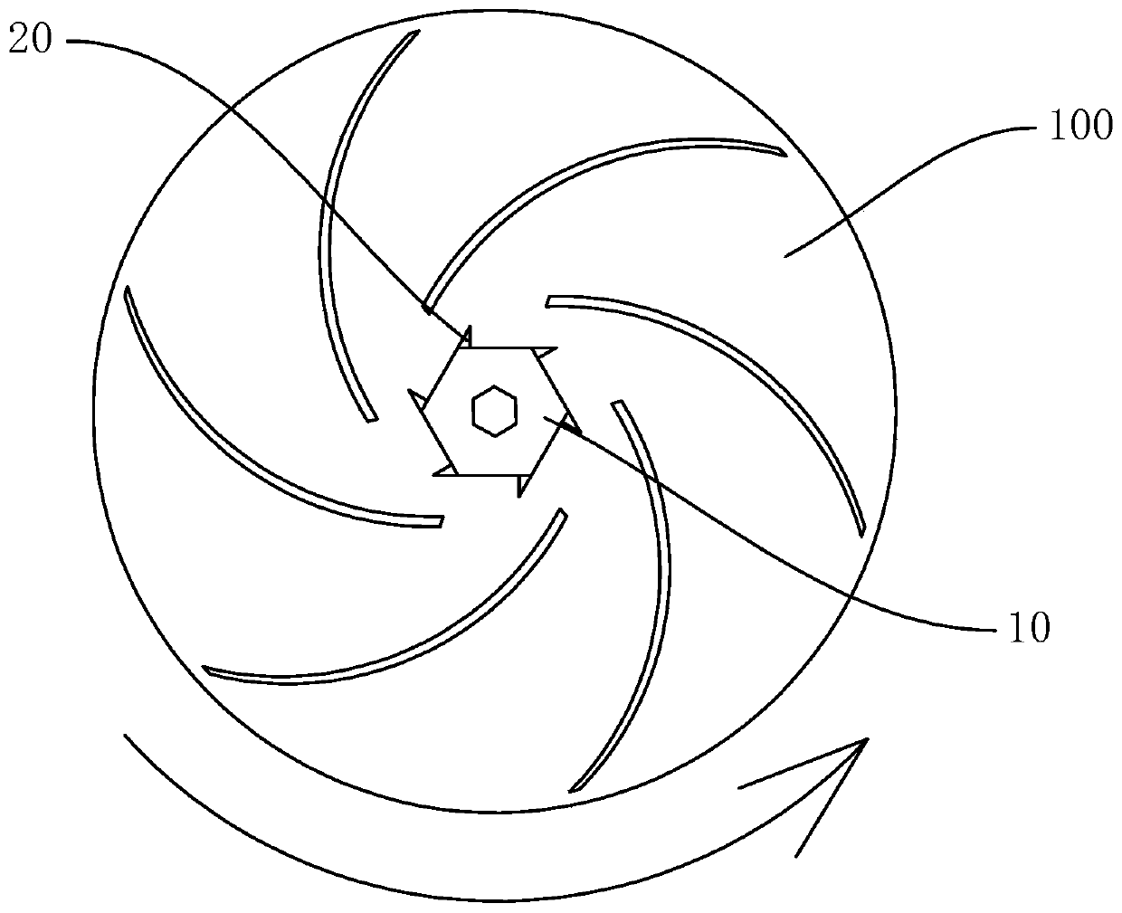 Impeller fastener, conveying device and supercharging device