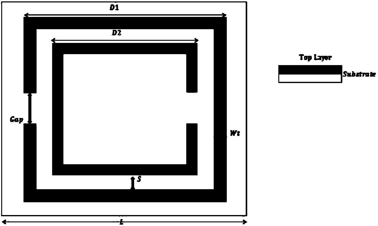 Three-dimensional split ring resonator metamaterial radio frequency identification tag