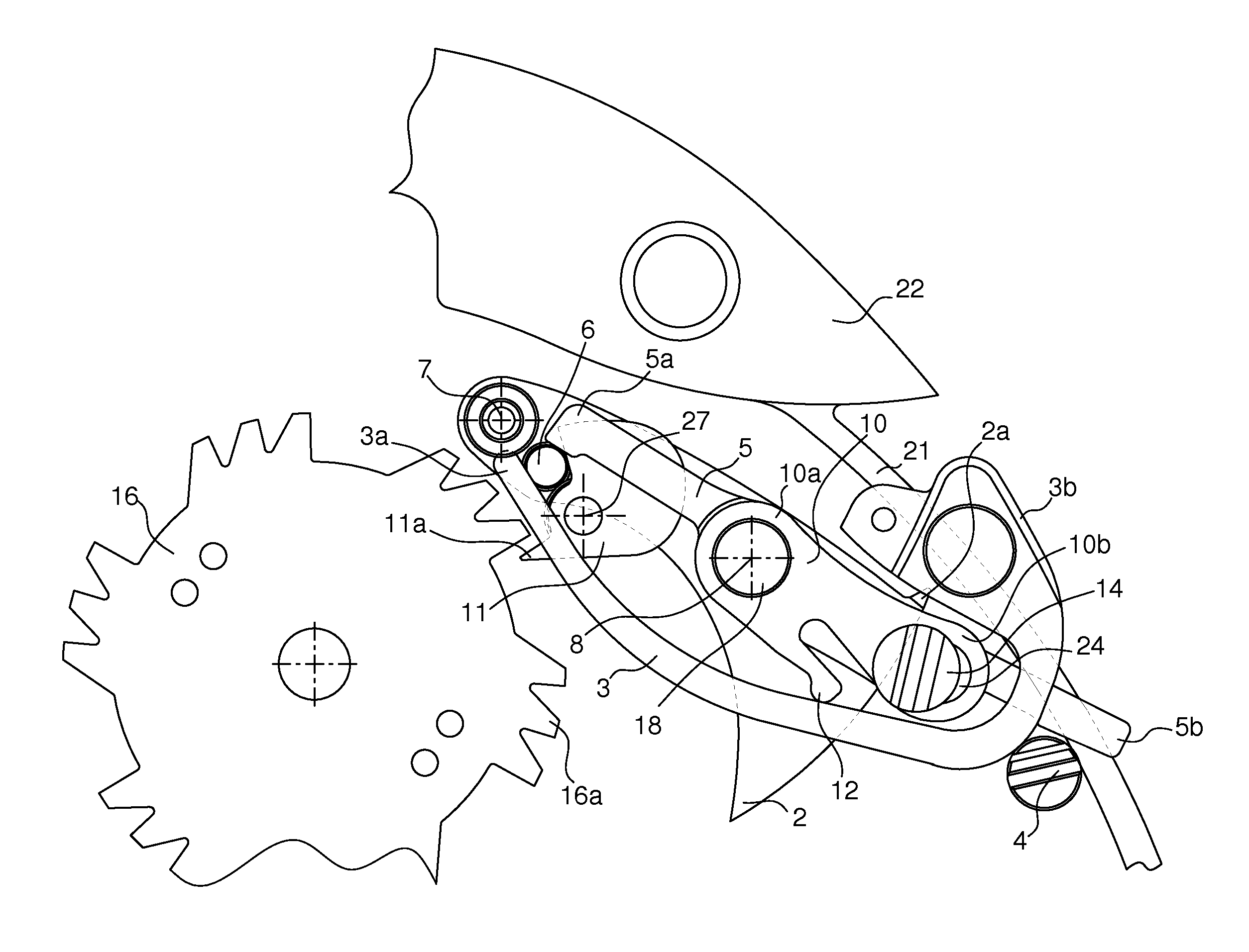 Striking mechanism for a watch with an active damper counter-spring