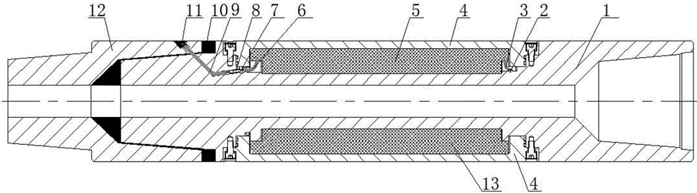 Mechanical device applicable to underground near-bit wireless short-distance transmission and sending