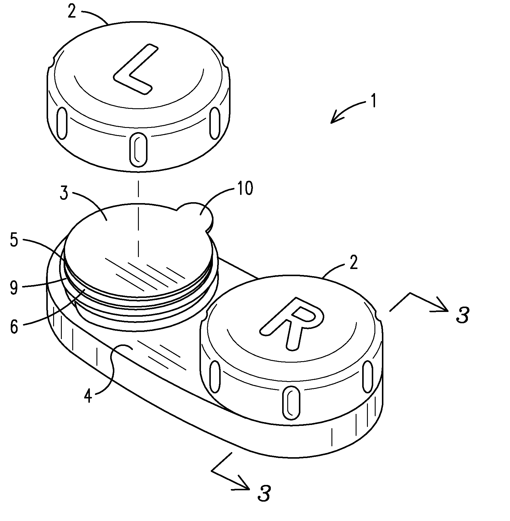 Pre-filled contact lens case