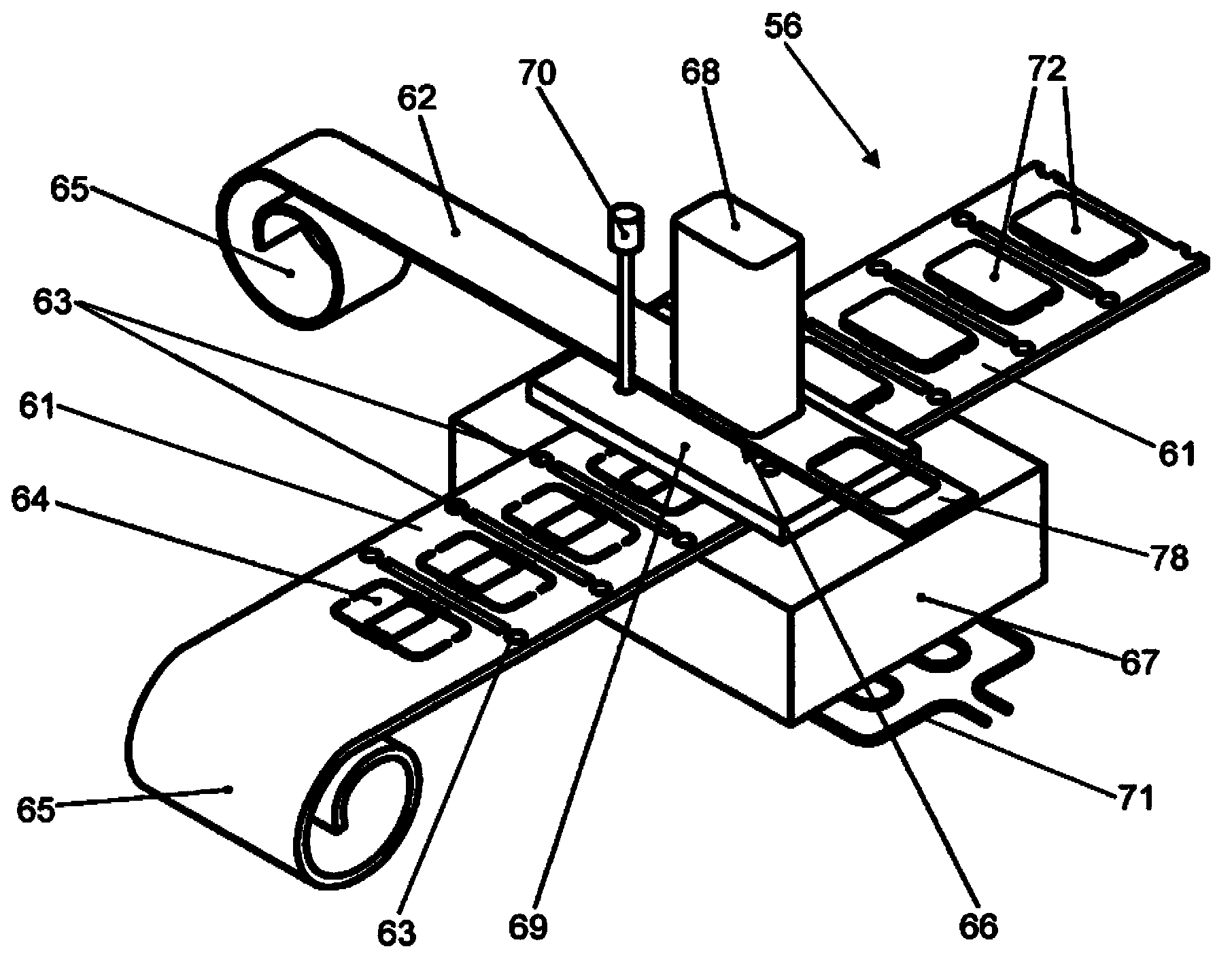 Method for stamp-laminating a first film onto a film web