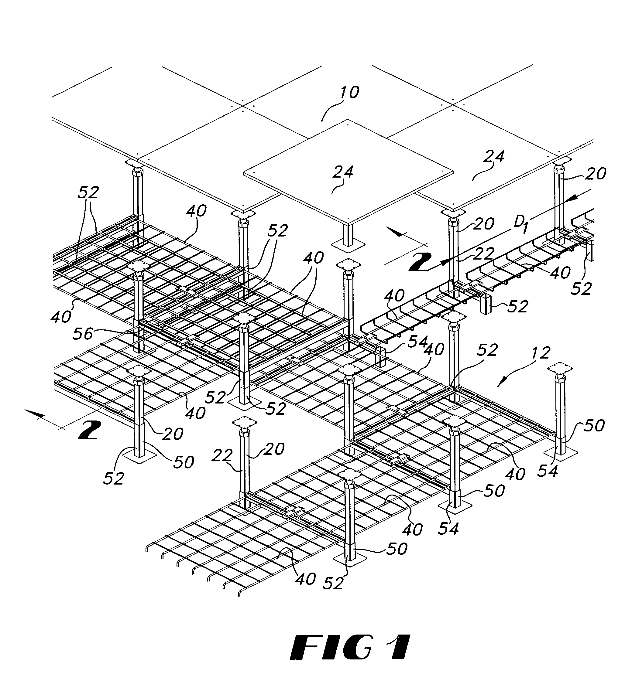 Cable tray support assembly