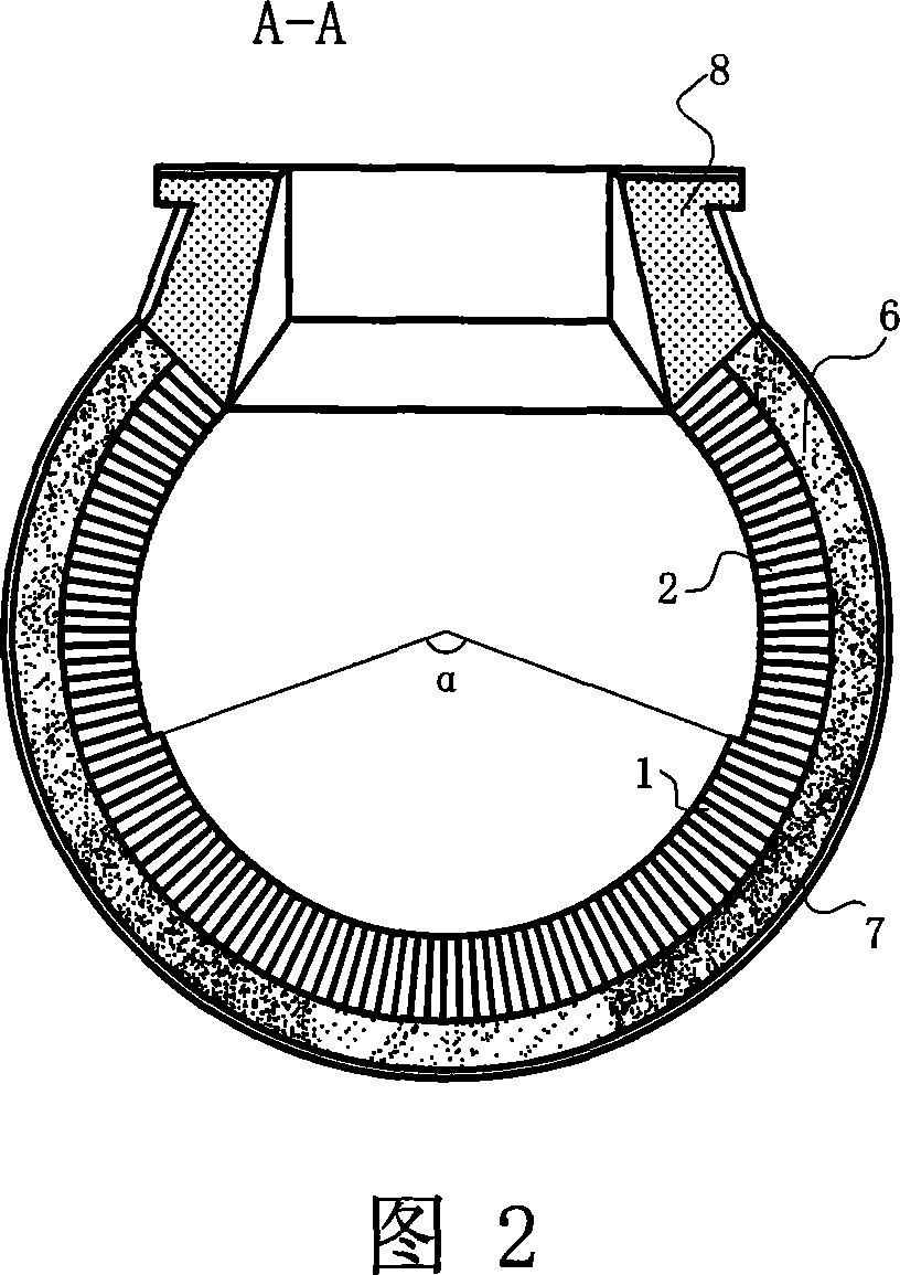 Inner lining structure for torpedo pot and aluminium carbonize silicon carbide brick and high aluminium brick used for torpedo pot