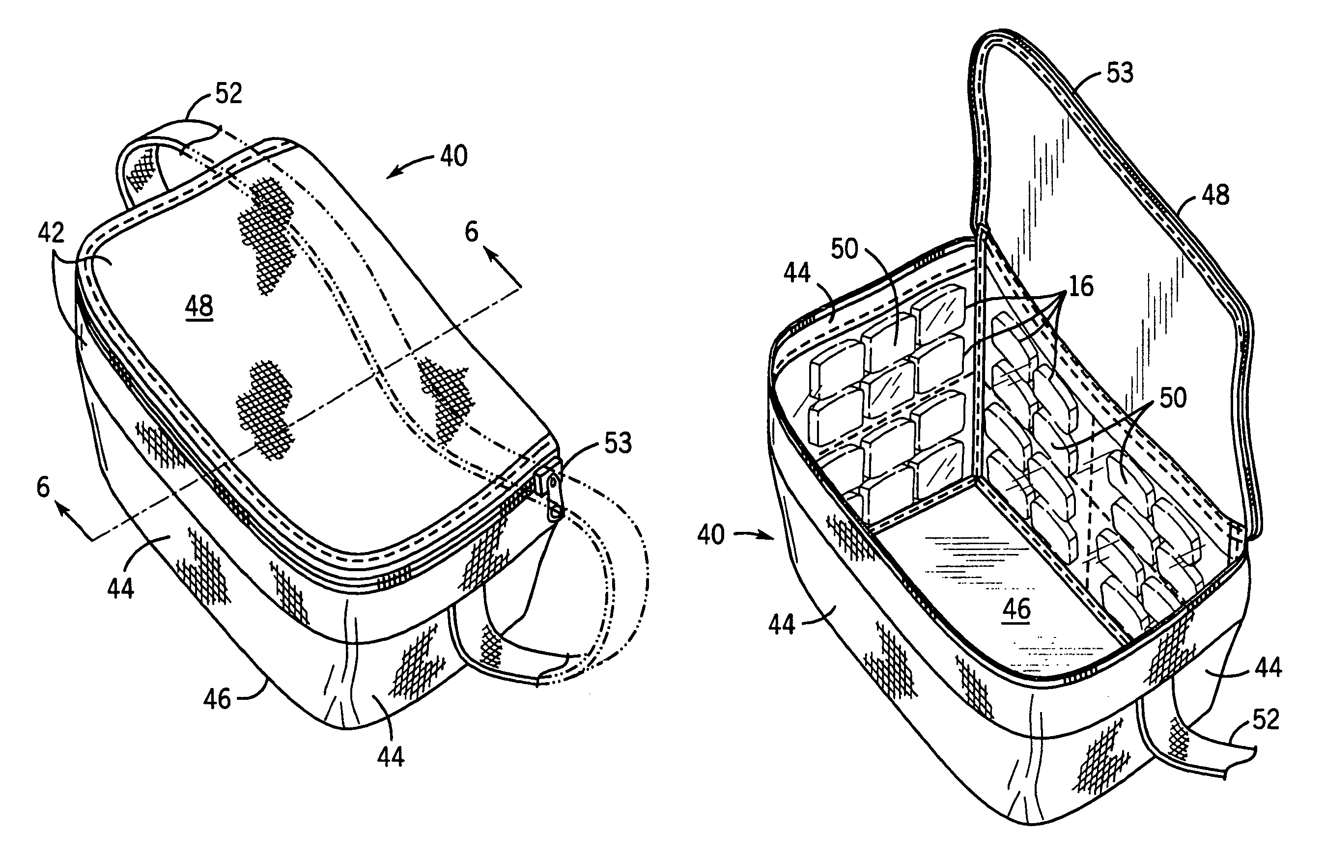 Portable cooler with built-in refrigerant cubes