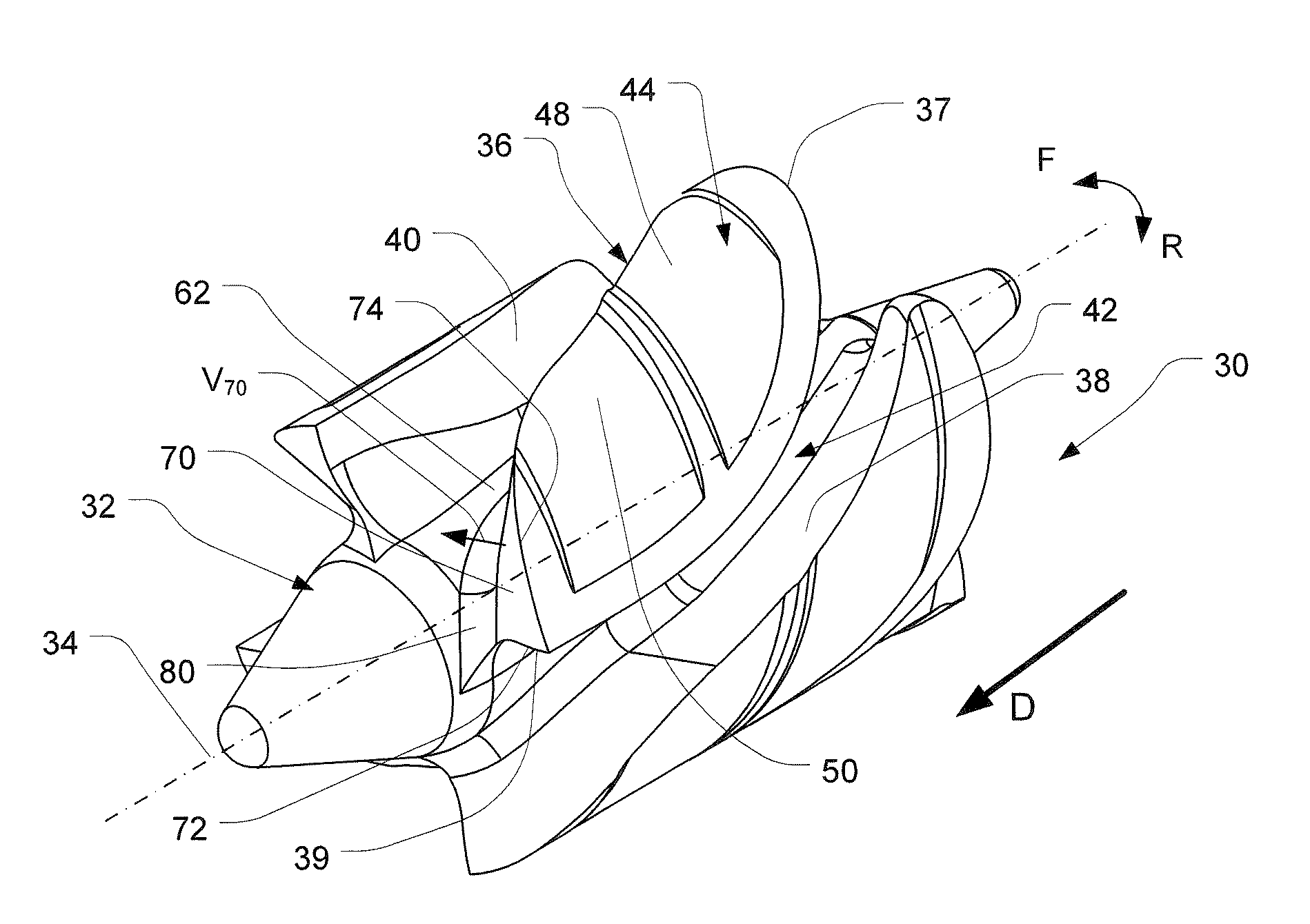 Impeller for axial flow pump