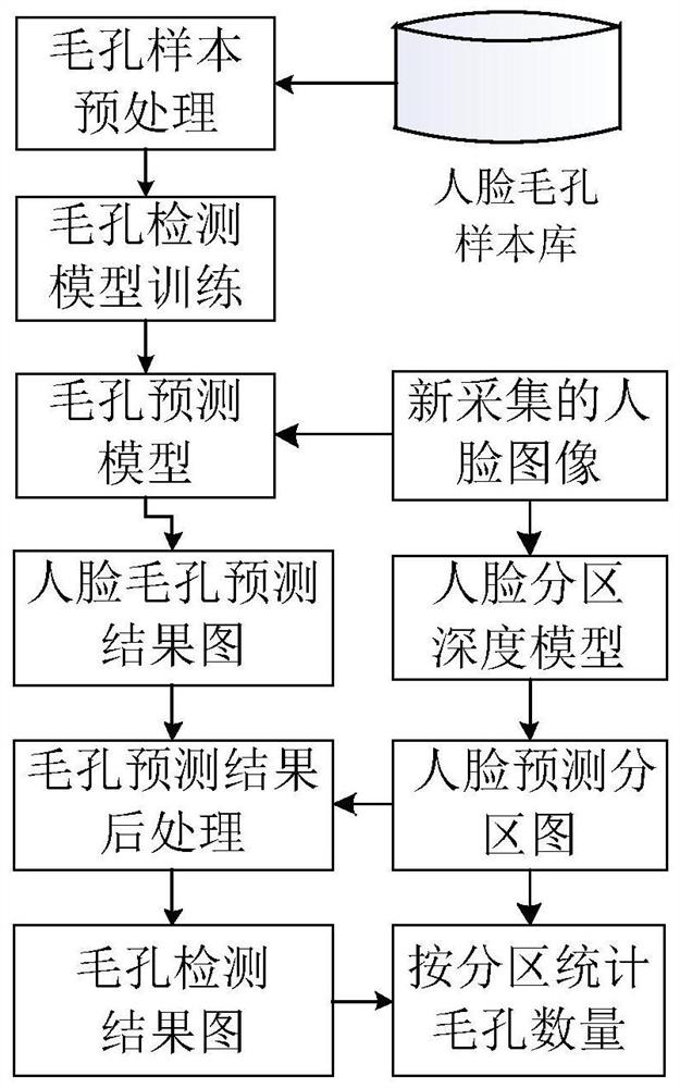 Face pore detection method based on deep neural network