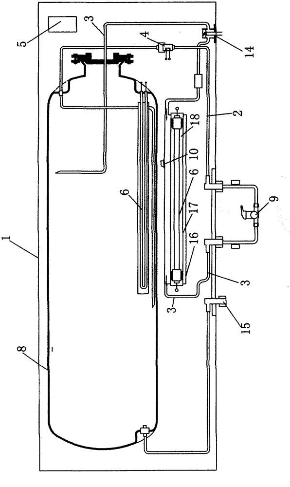 External optical wave heating non-metal blow-molded water tank electric water heater provided with water flow switch with pressure reduction function