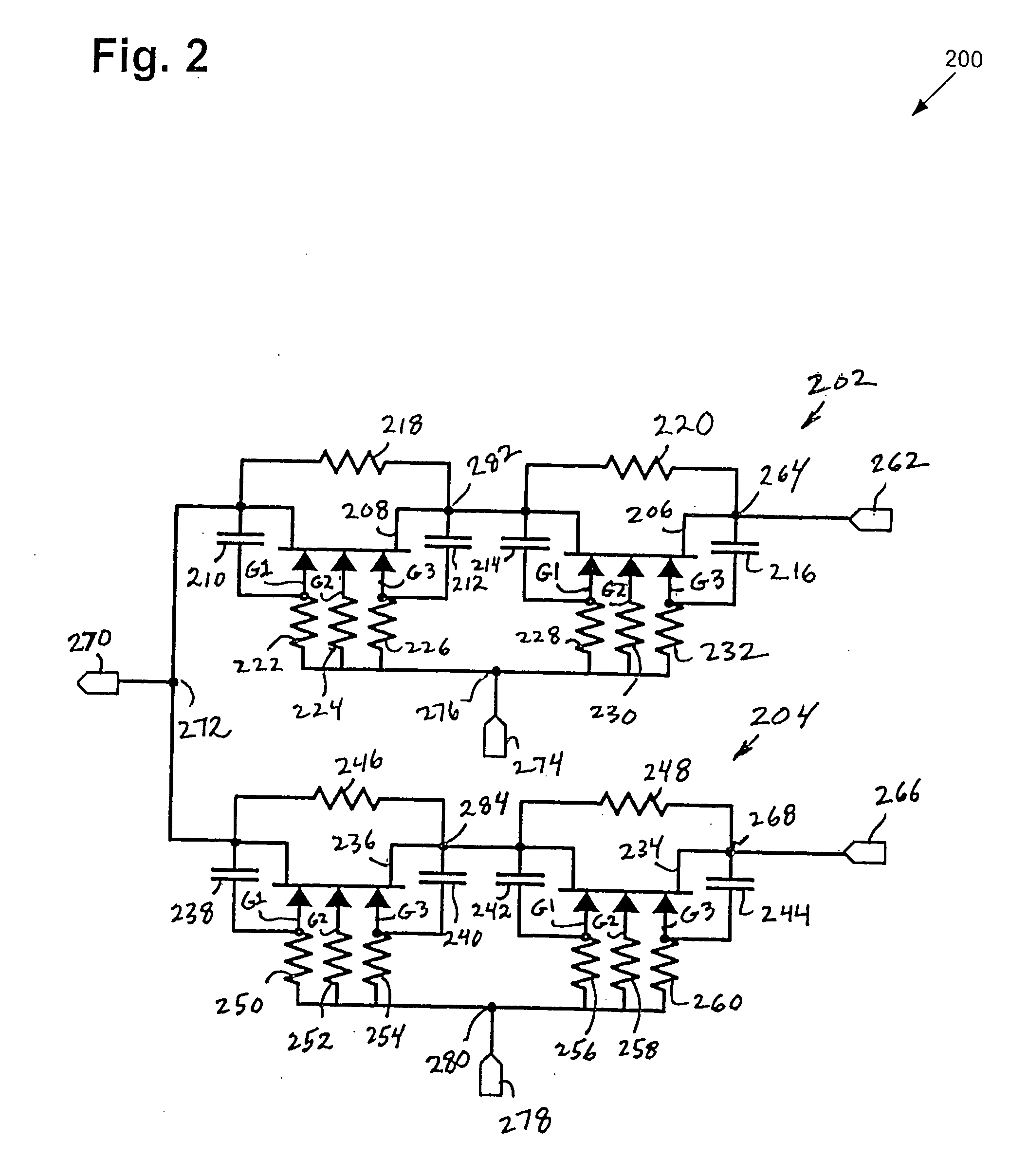 High-frequency switching device with reduced harmonics