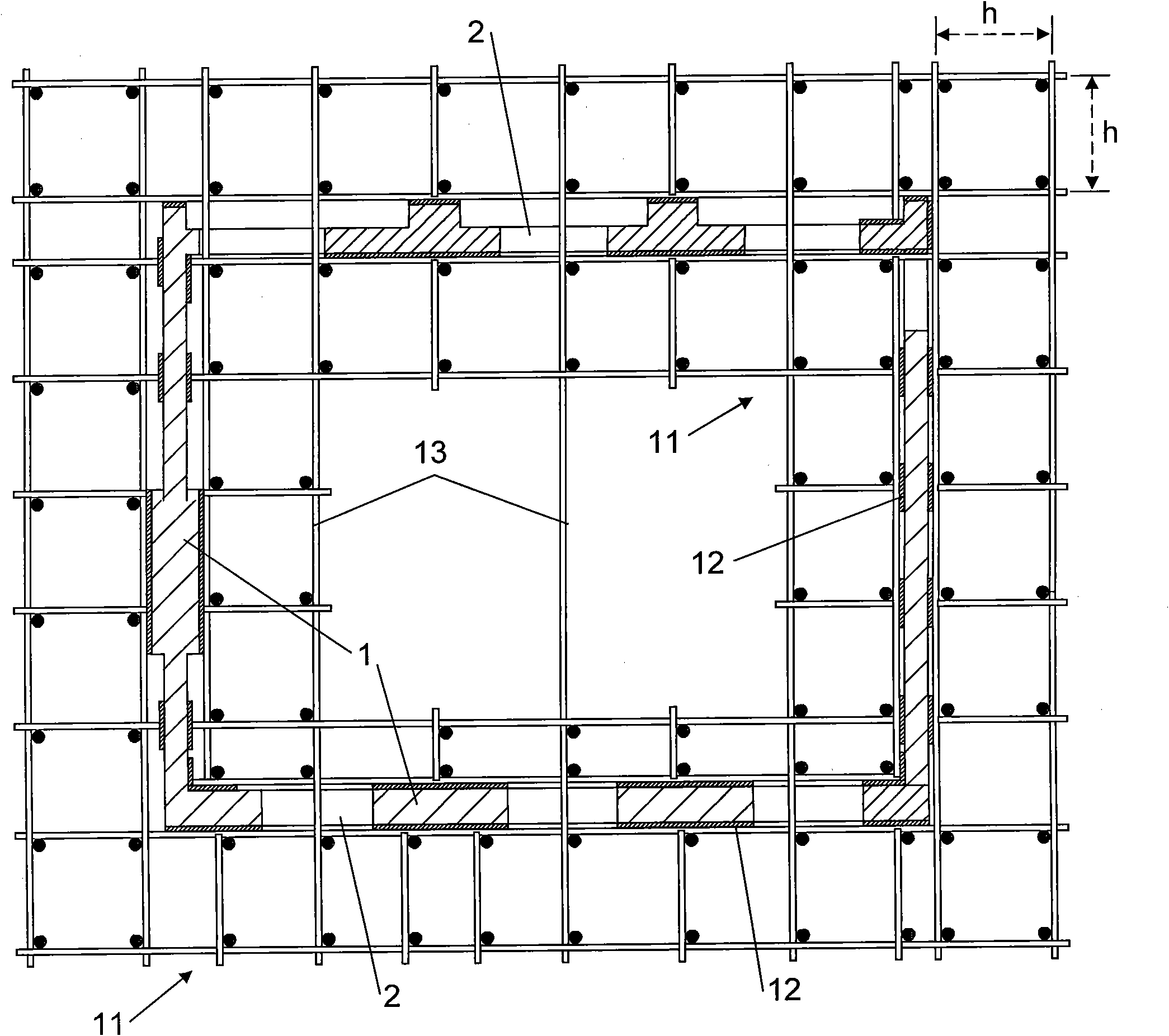 Temporary reinforcement method of ancient building and device