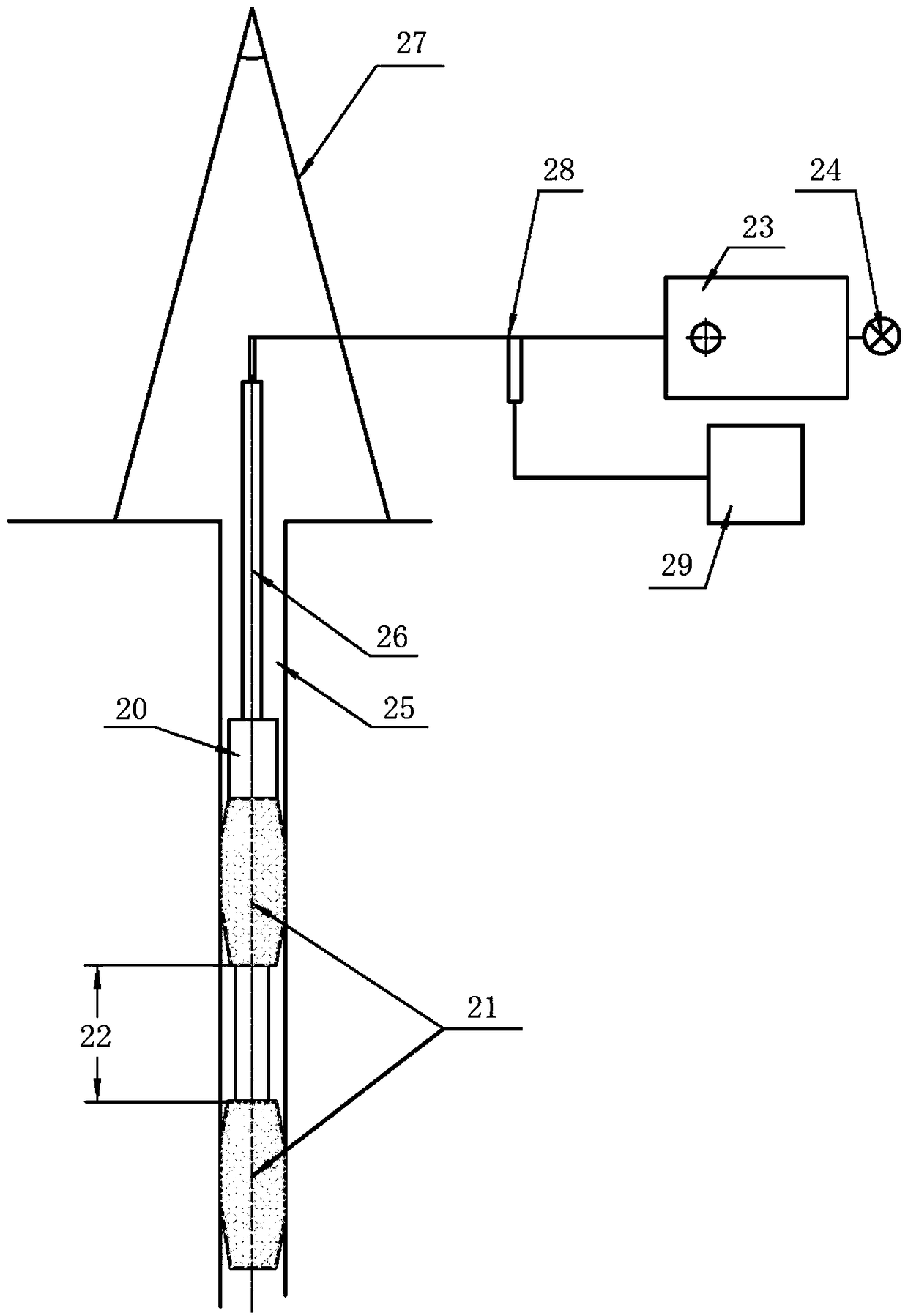 Water pressure test in borehole multichannel multiplexing rapid pressure relief device and method