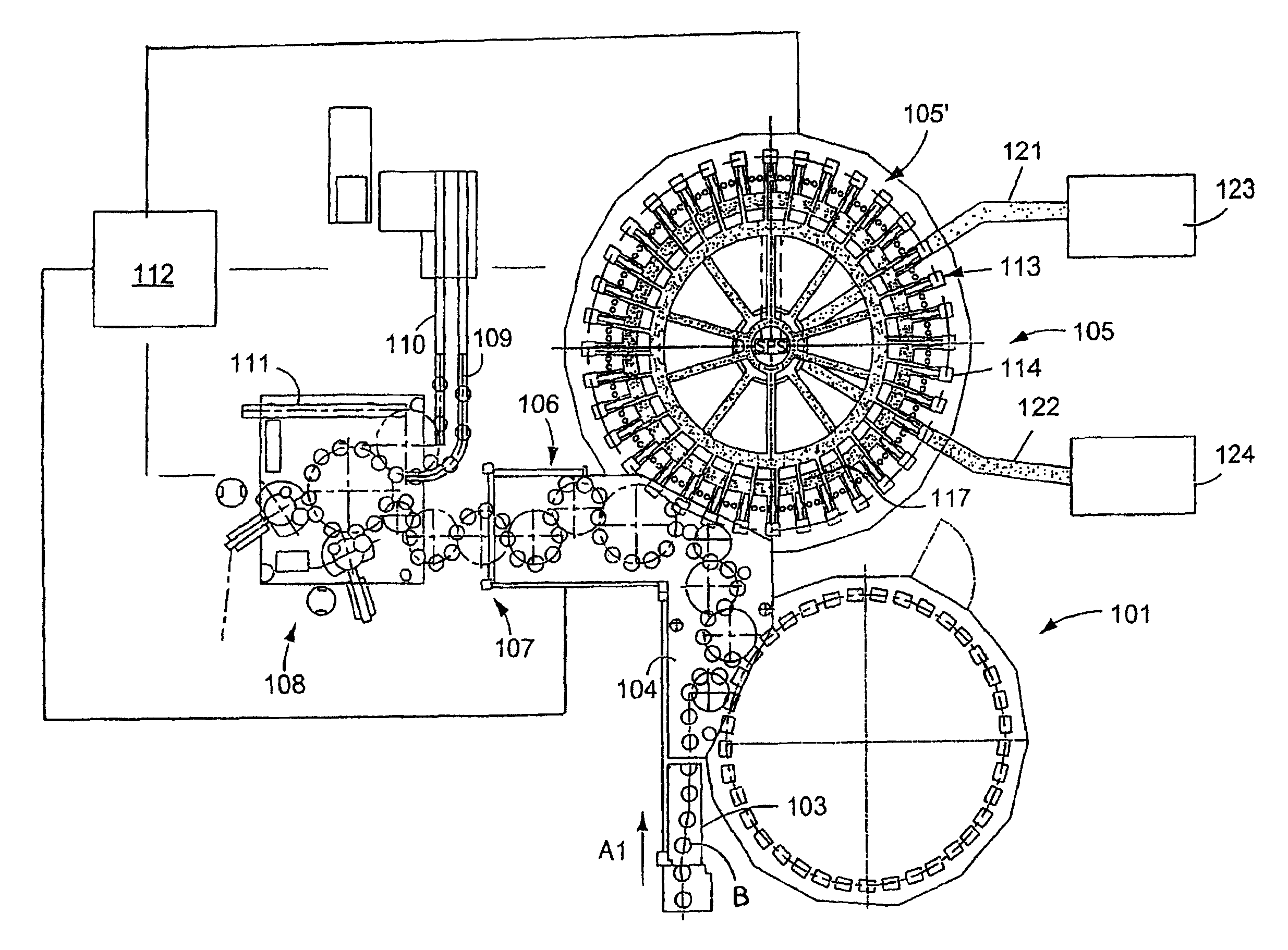 Method and apparatus for the circumferential printing onto individual bottles in a run of bottles where the individual bottles in the run have at least one varying dimension due to manufacturing tolerances, the method and apparatus providing more consistent artwork on individual containers in the run of containers