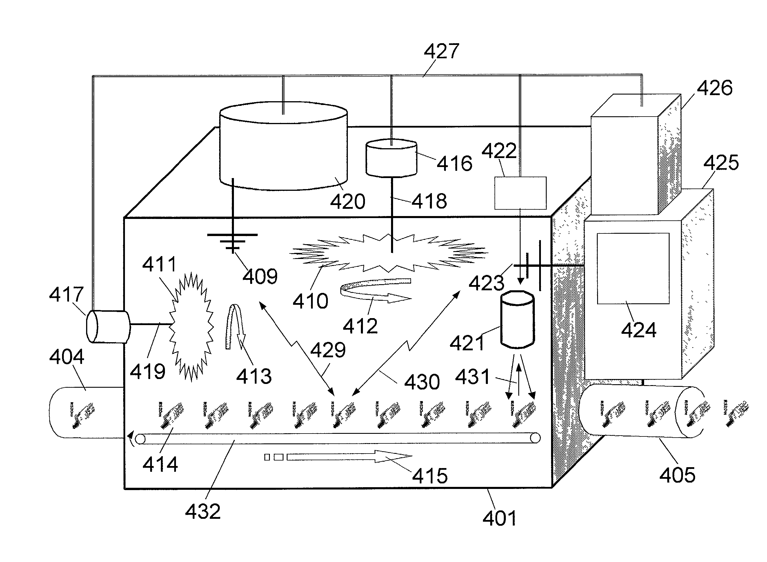 Chamber for and a method of processing electronic devices and the use of such a chamber