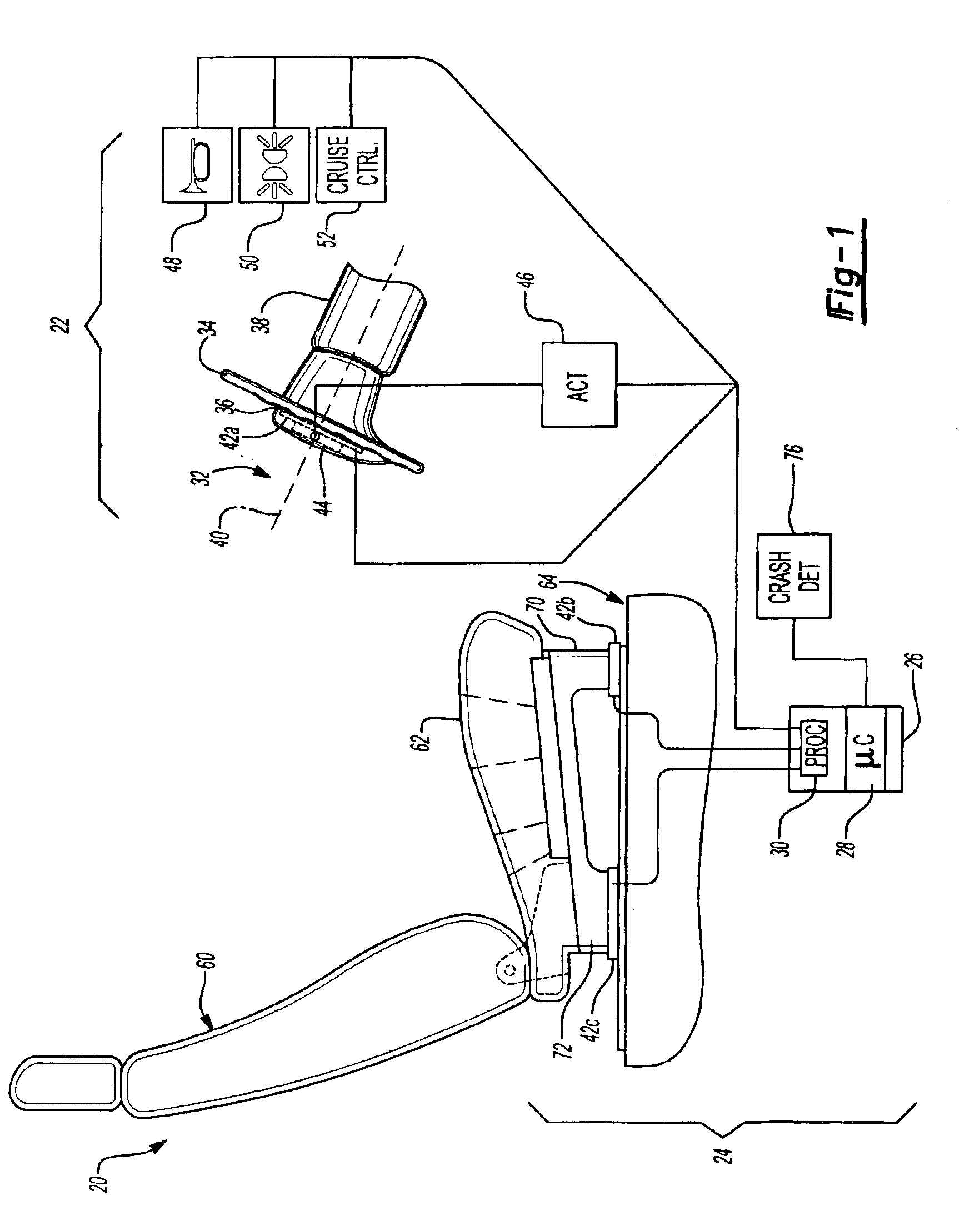 Active magnetostrictive sensor for automotive horn or occupant weight sensor