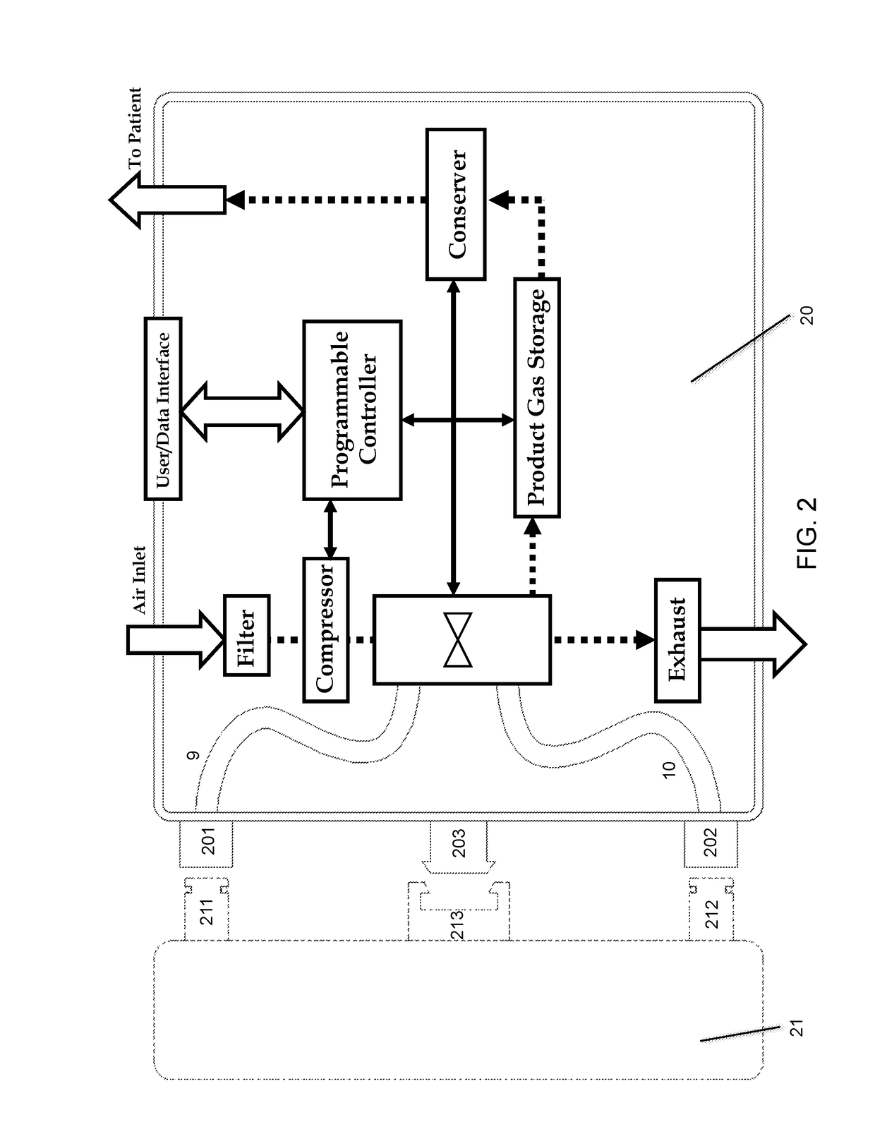 Gas Concentrator with Removable Cartridge Adsorbent Beds